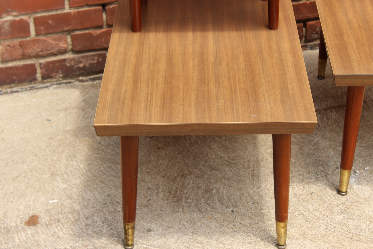 Pair of Mid-Century Modern Step Side Tables