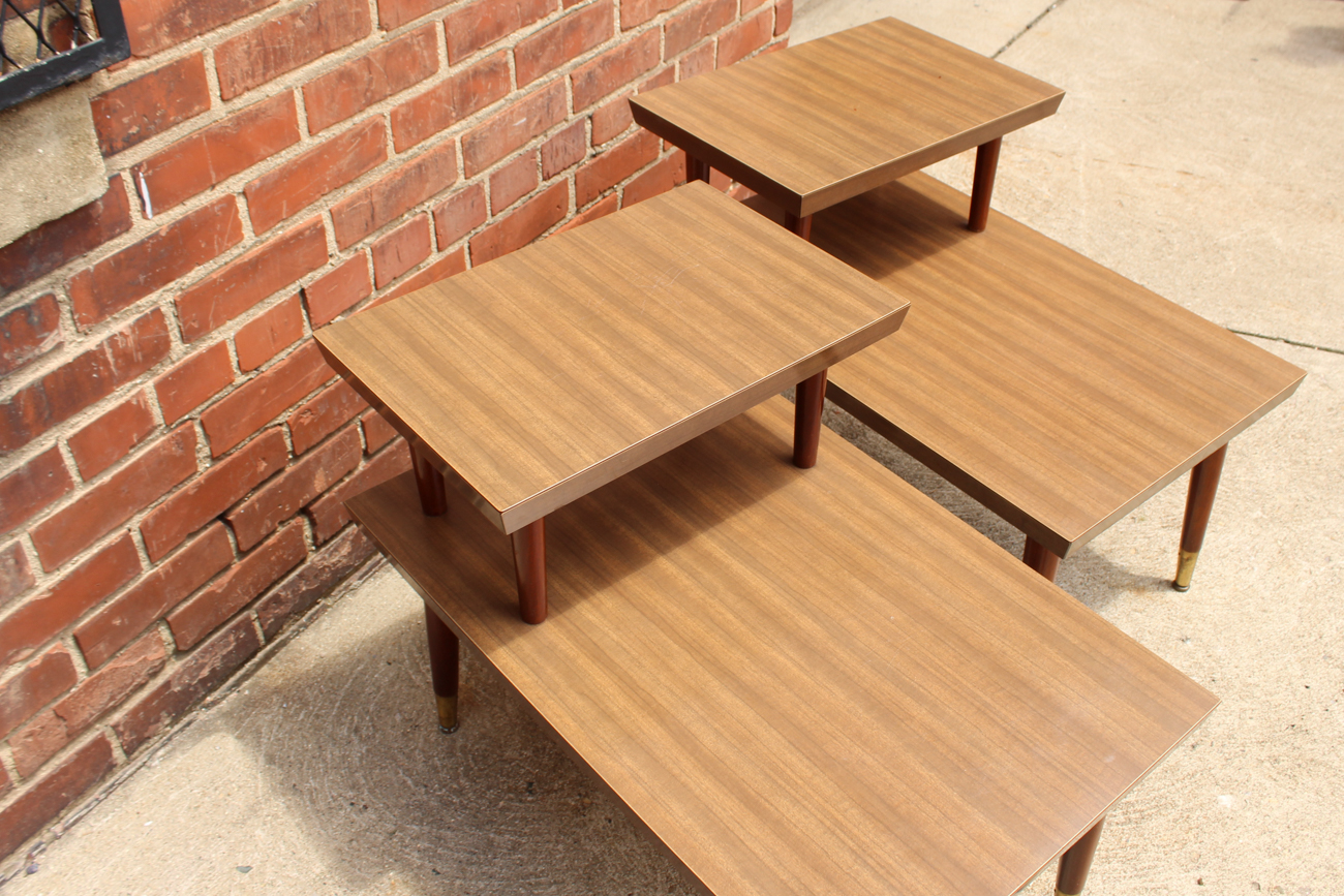 Pair of Mid-Century Modern Step Side Tables