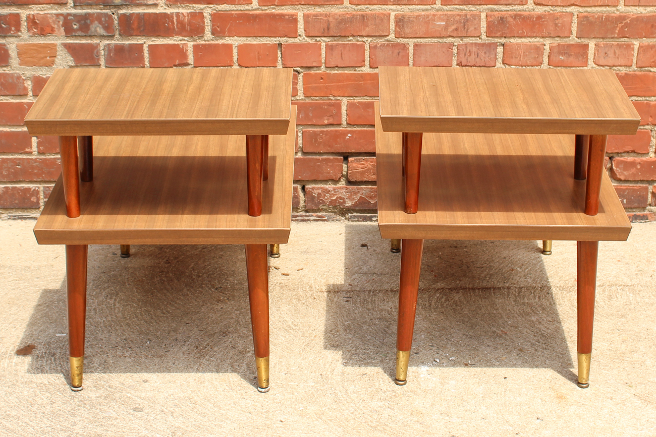 Pair of Mid-Century Modern Step Side Tables