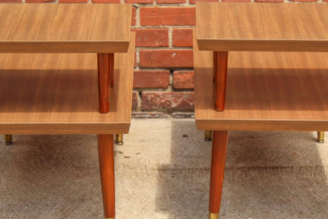 Pair of Mid-Century Modern Step Side Tables