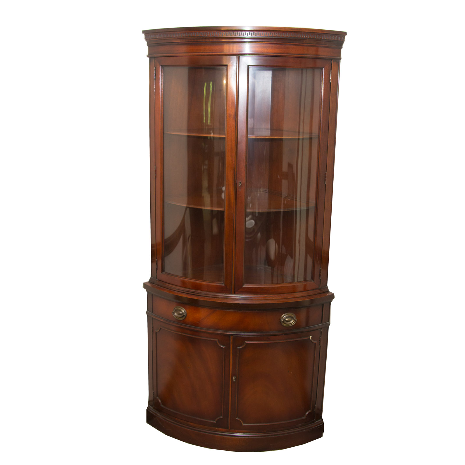 Hepplewhite Style Demilune Corner Cabinet by Drexel