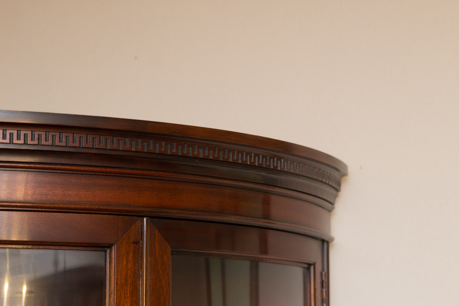 Hepplewhite Style Demilune Corner Cabinet by Drexel