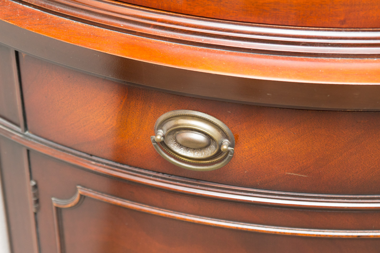 Hepplewhite Style Demilune Corner Cabinet by Drexel