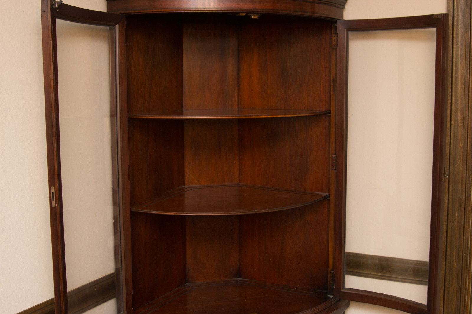 Hepplewhite Style Demilune Corner Cabinet by Drexel
