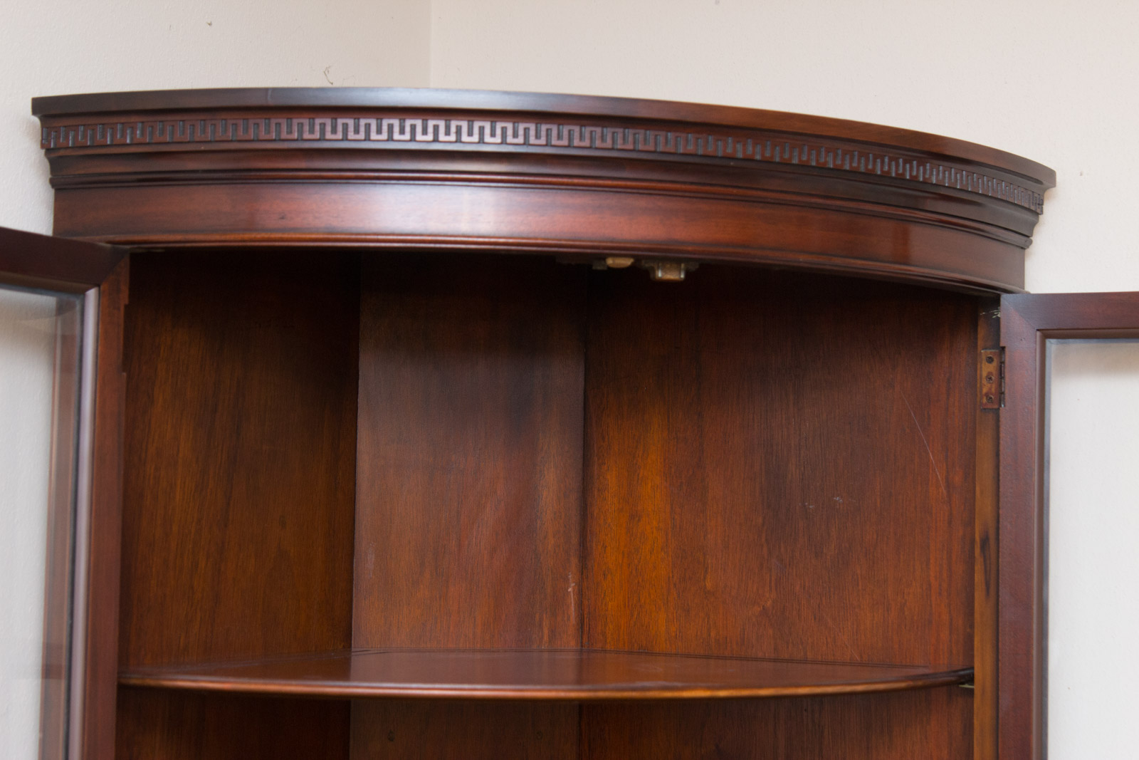 Hepplewhite Style Demilune Corner Cabinet by Drexel