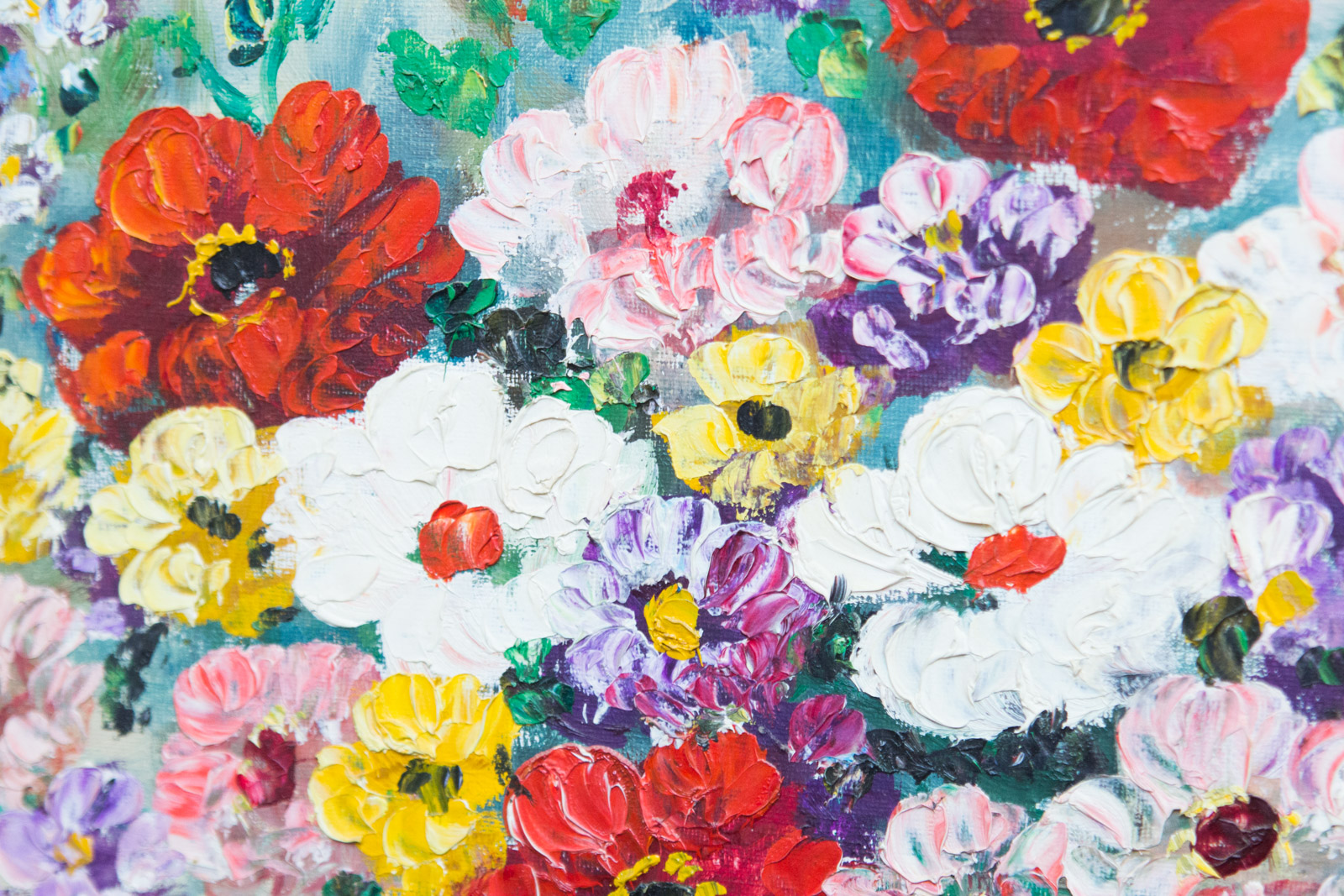 Seiber Framed Floral Still Life Painting on Canvas