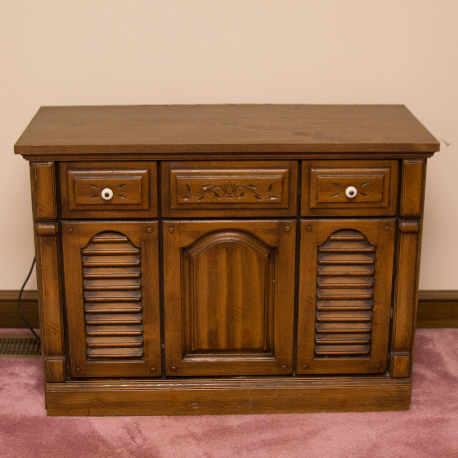 Vintage Record Player and Stereo Console