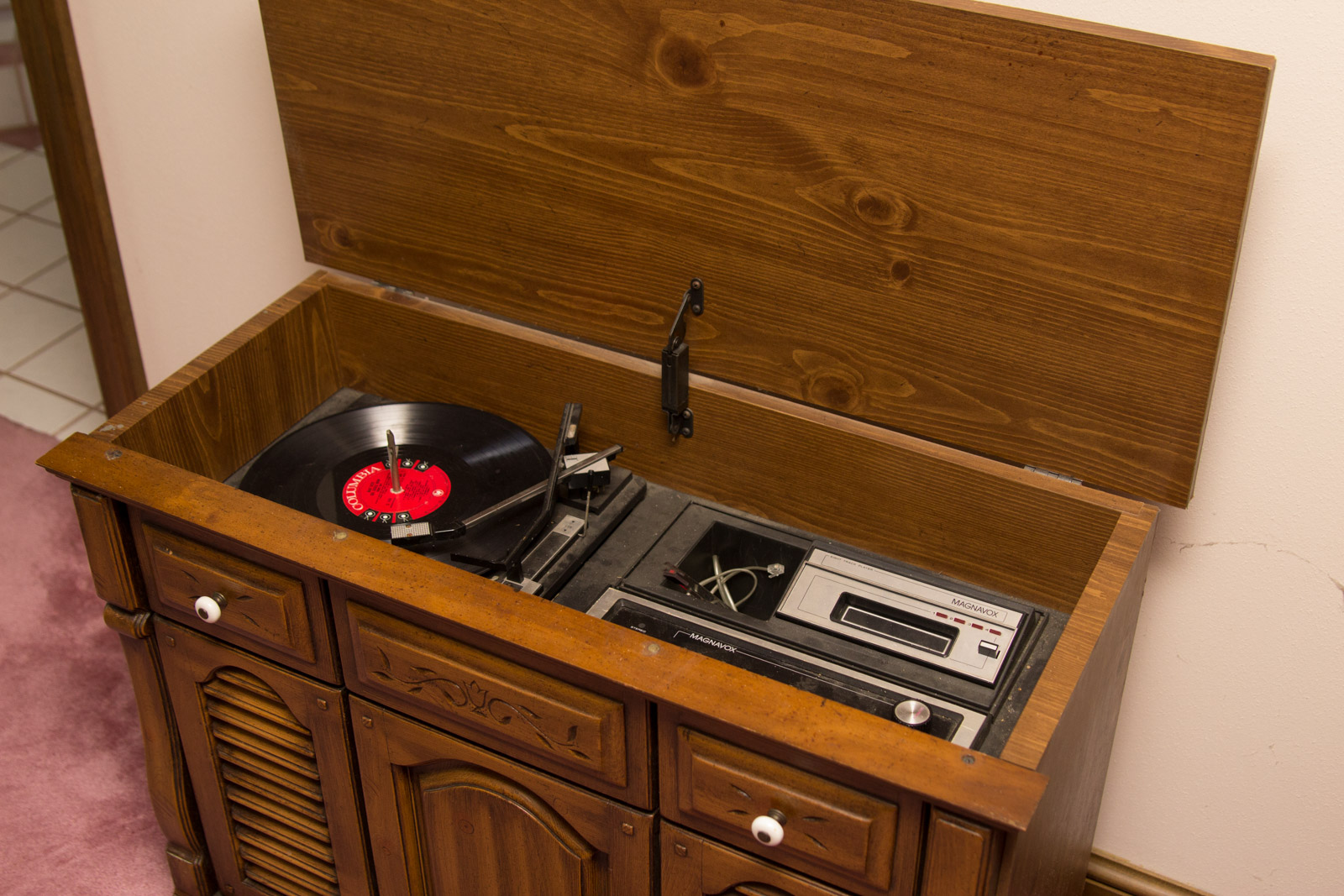 Vintage Record Player and Stereo Console