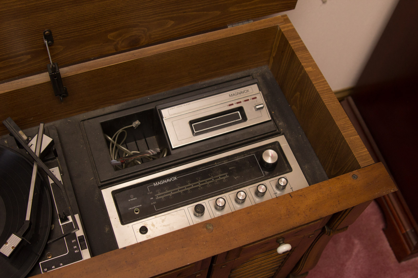 Vintage Record Player and Stereo Console