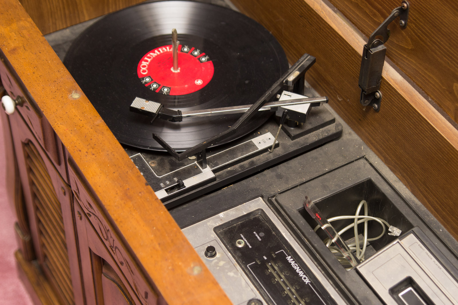Vintage Record Player and Stereo Console