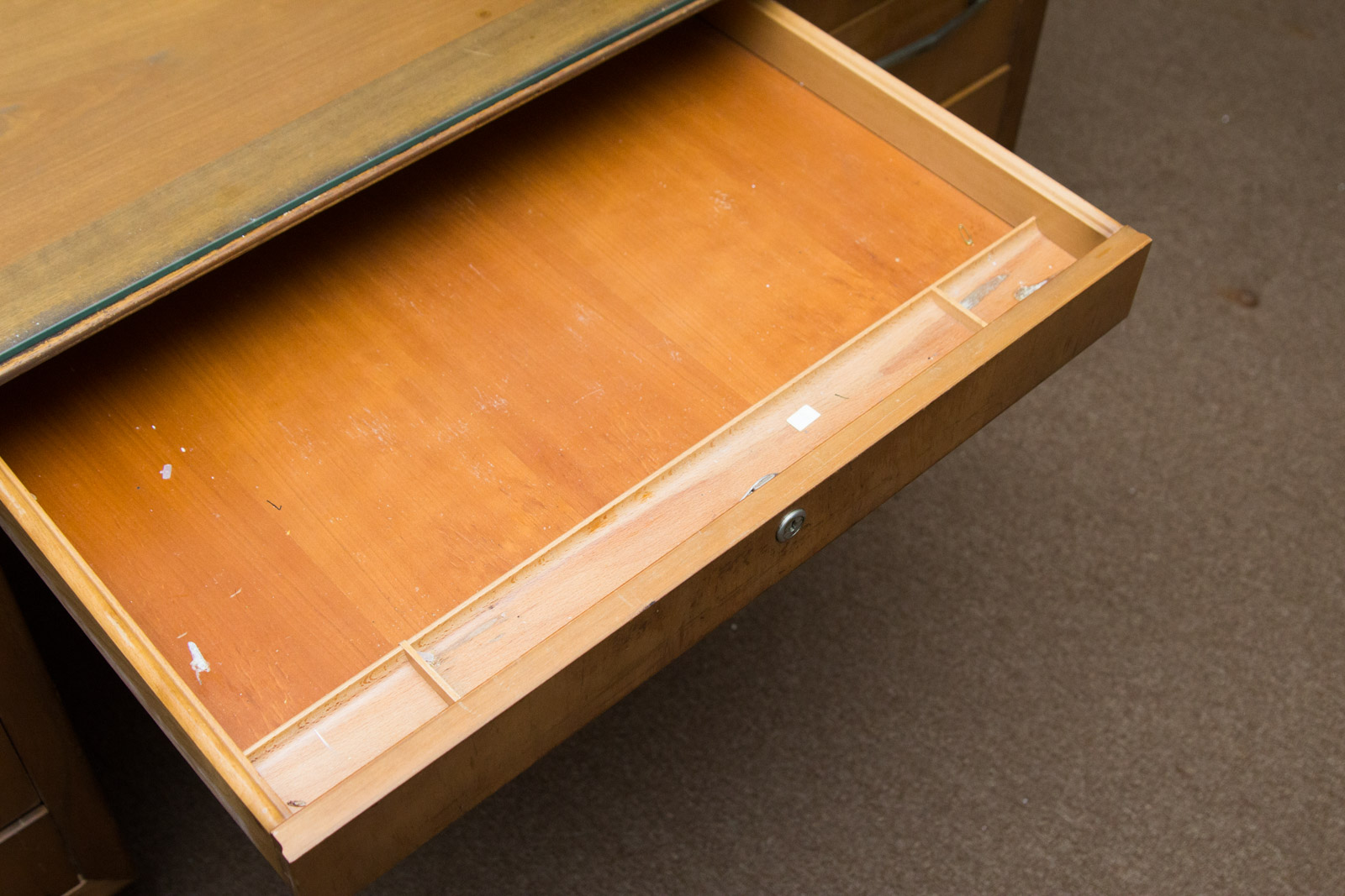 Alma Glass Top Wooden Office Desk