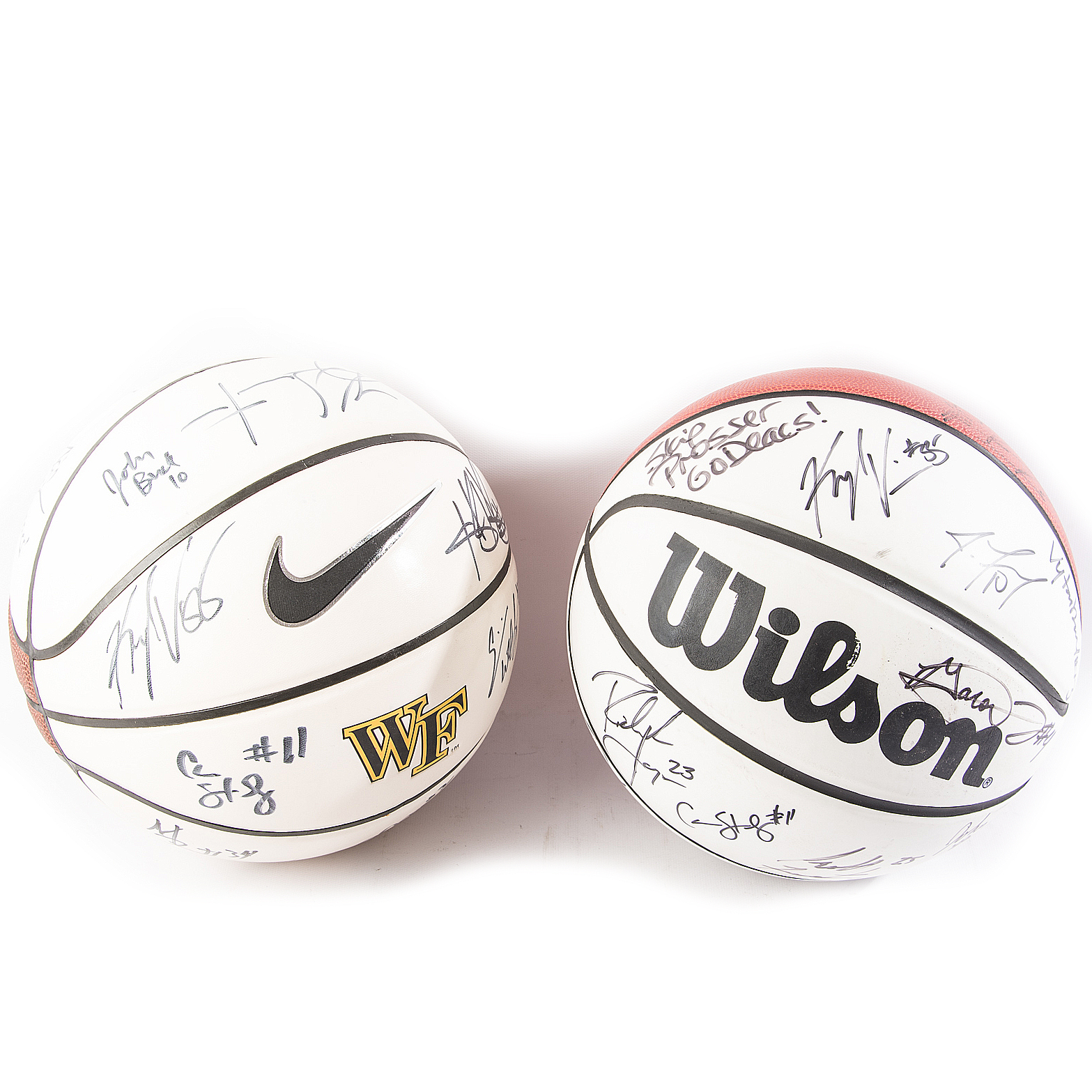 Pair of Wake Forest University Autographed Basketballs