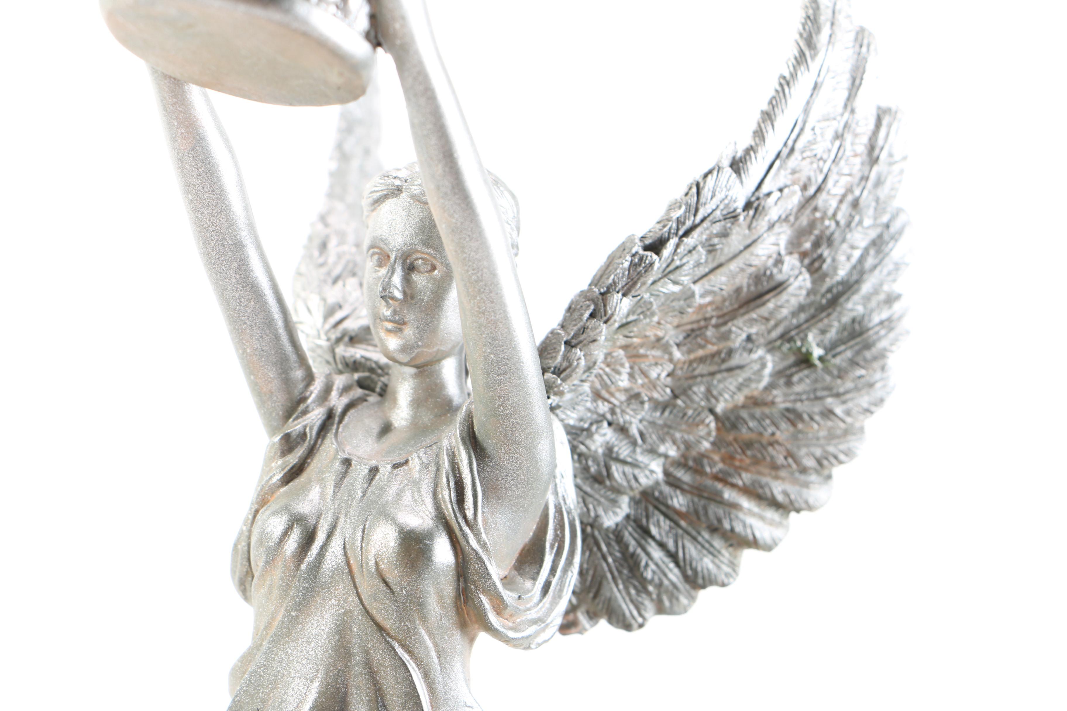 Pair of Silver Tone Angel Candlestick Holders
