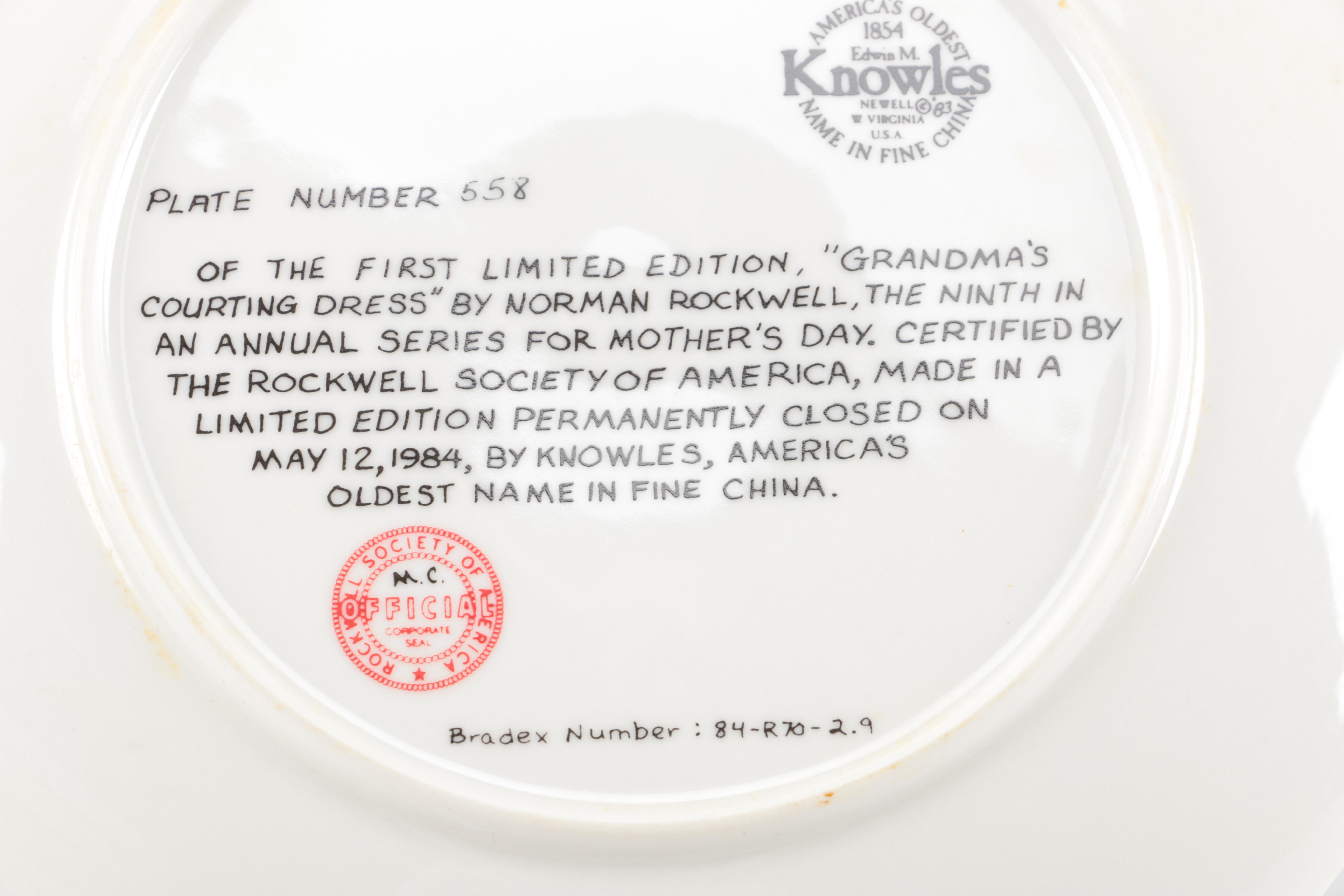 Knowles Mother's Day Series Collectible Plates
