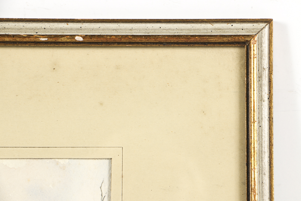 S.W. Saunders Watercolor Painting on Paper Rural Landscape