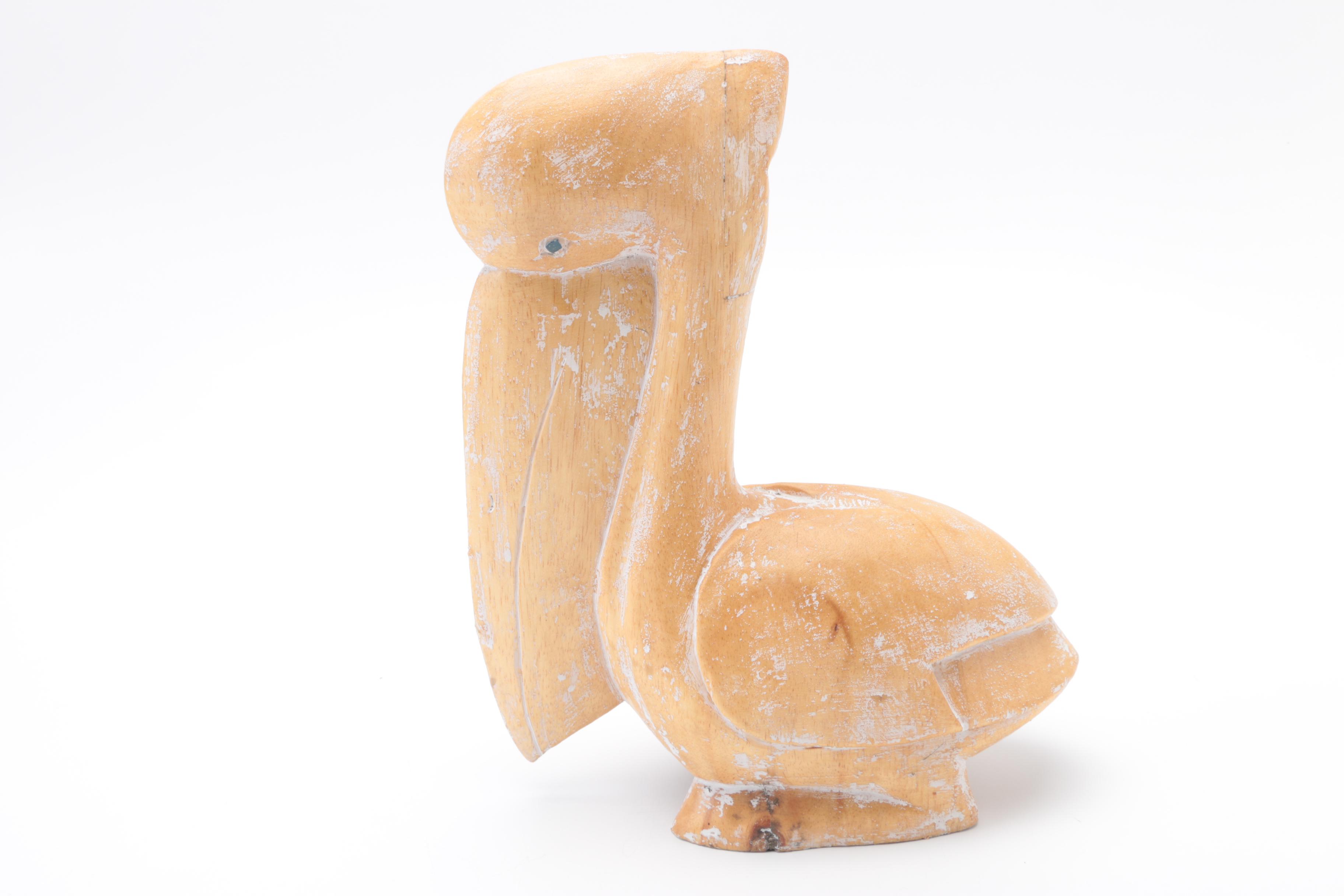 Pelican Figurines and Carved Trinket Box