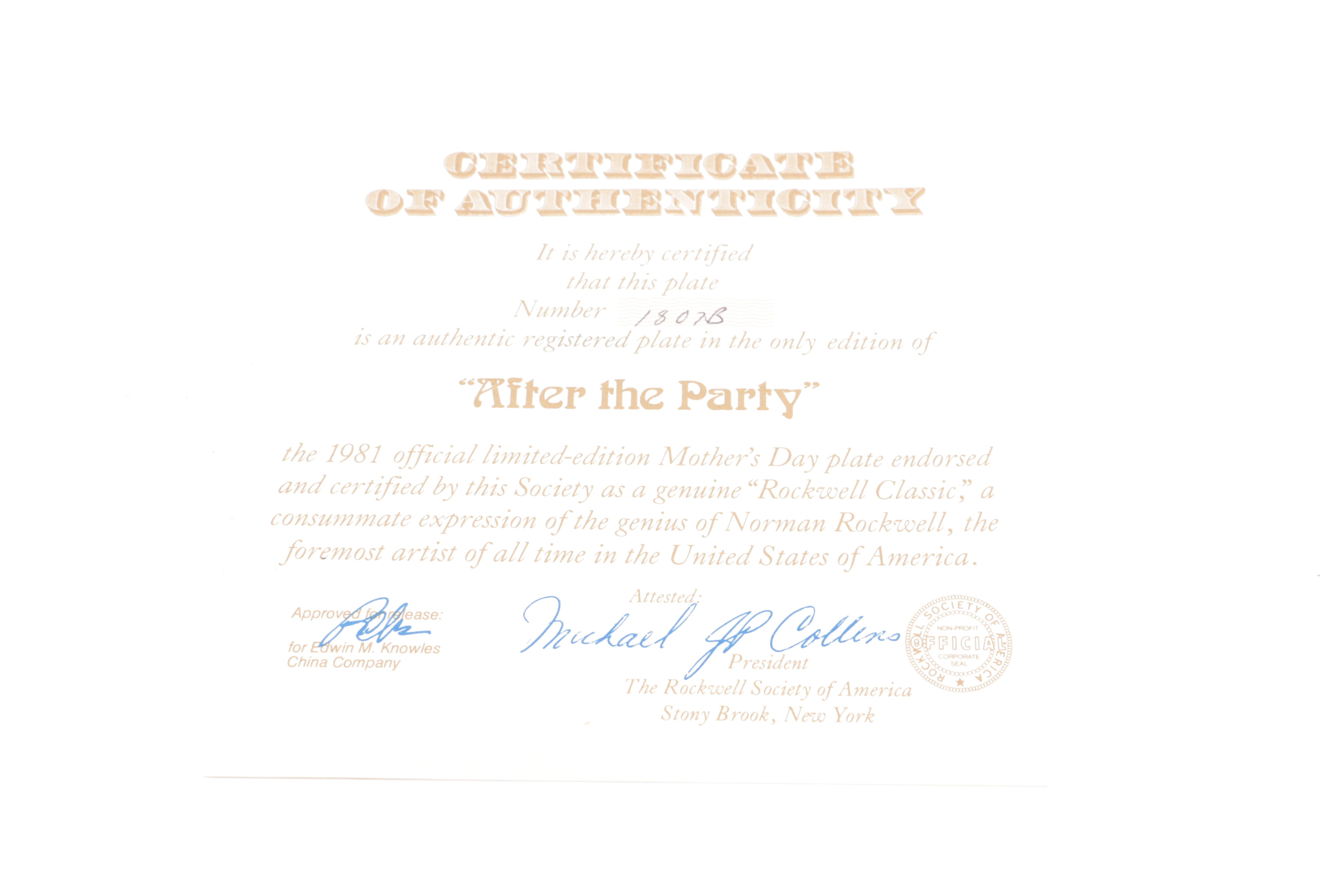 Knowles Mother's Day Series Collectible Plates