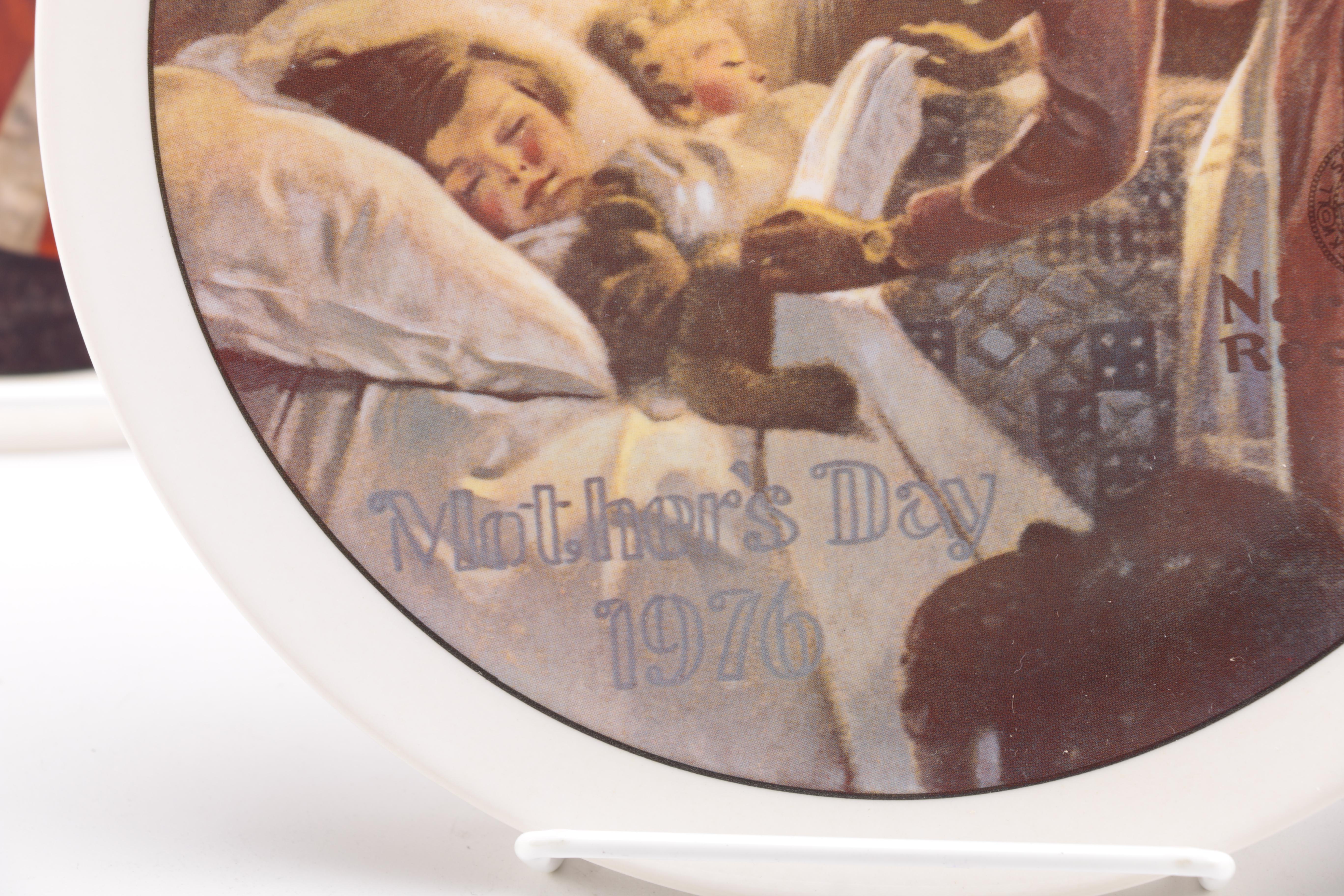Five Norman Rockwell Mother's Day Plates
