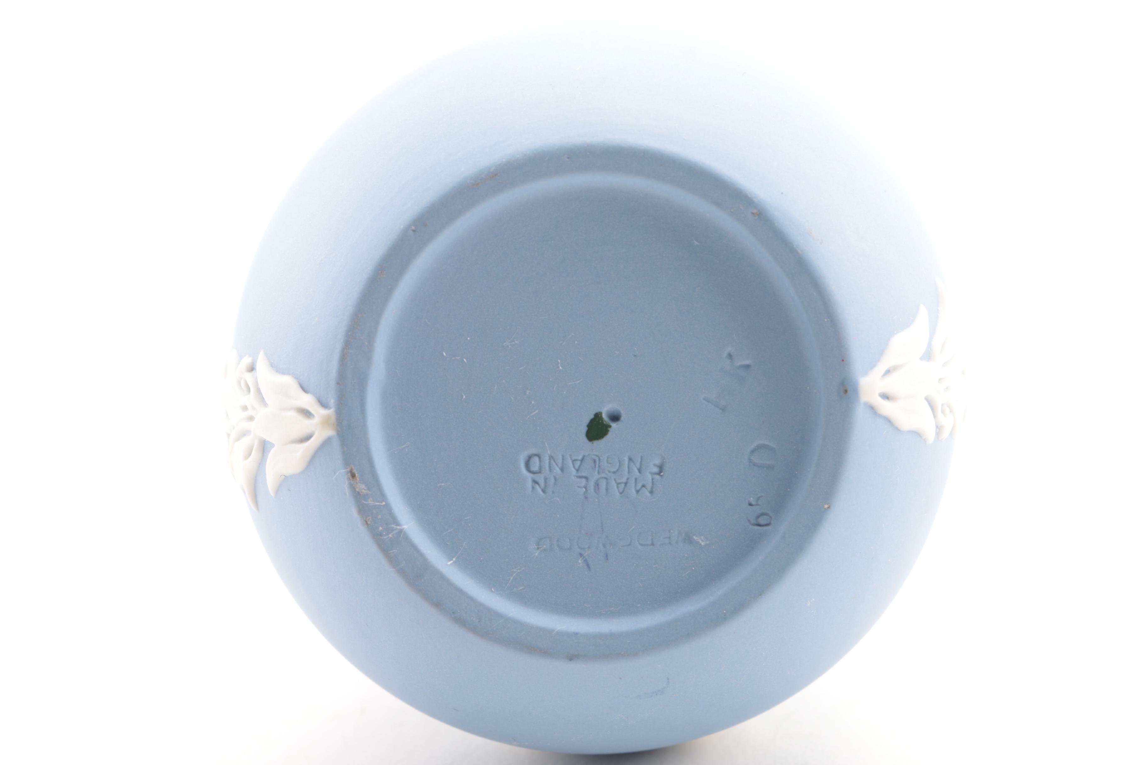 Wedgwood Blue Jasperware Bud Vase and Miniature Box