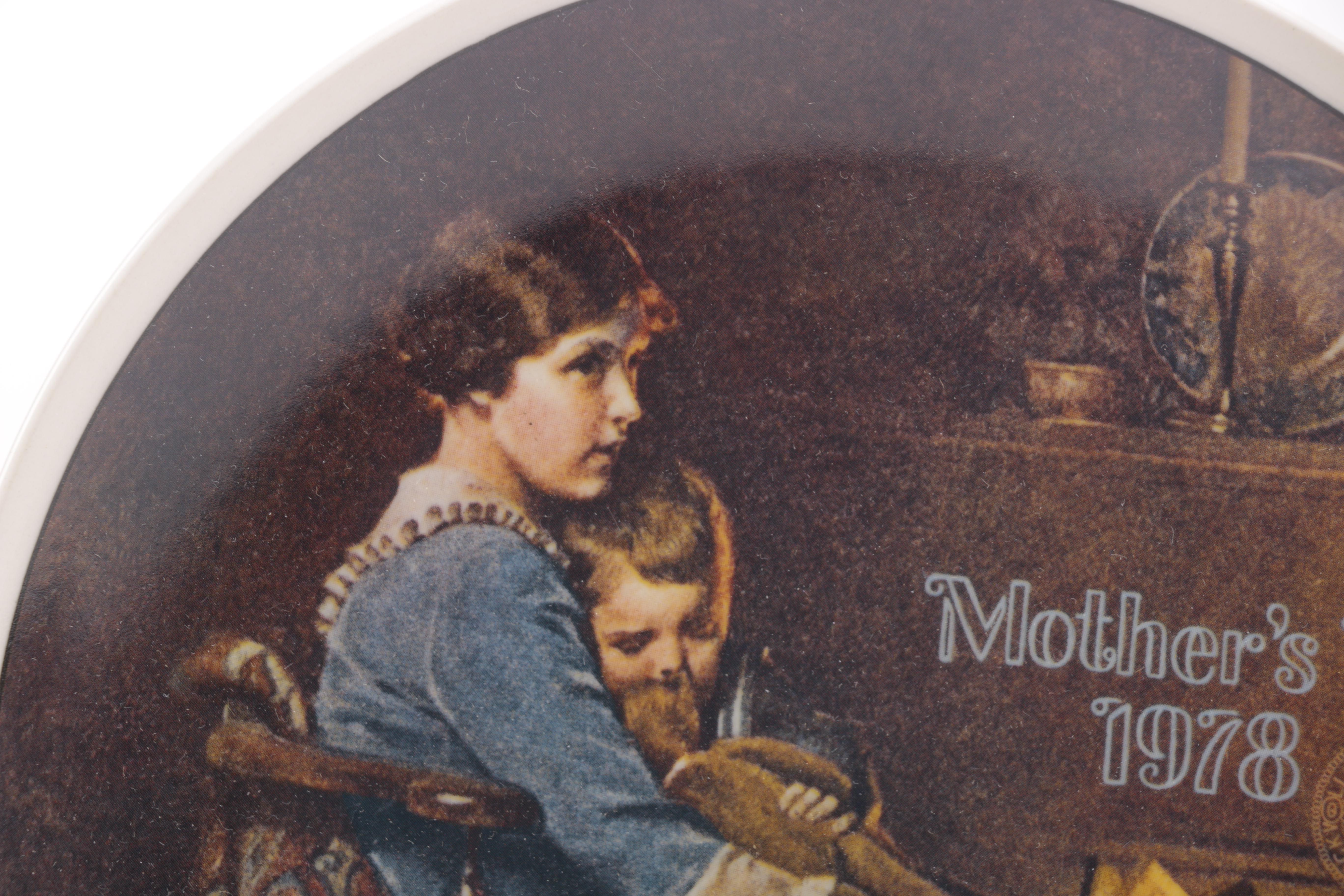 Five Norman Rockwell Mother's Day Plates