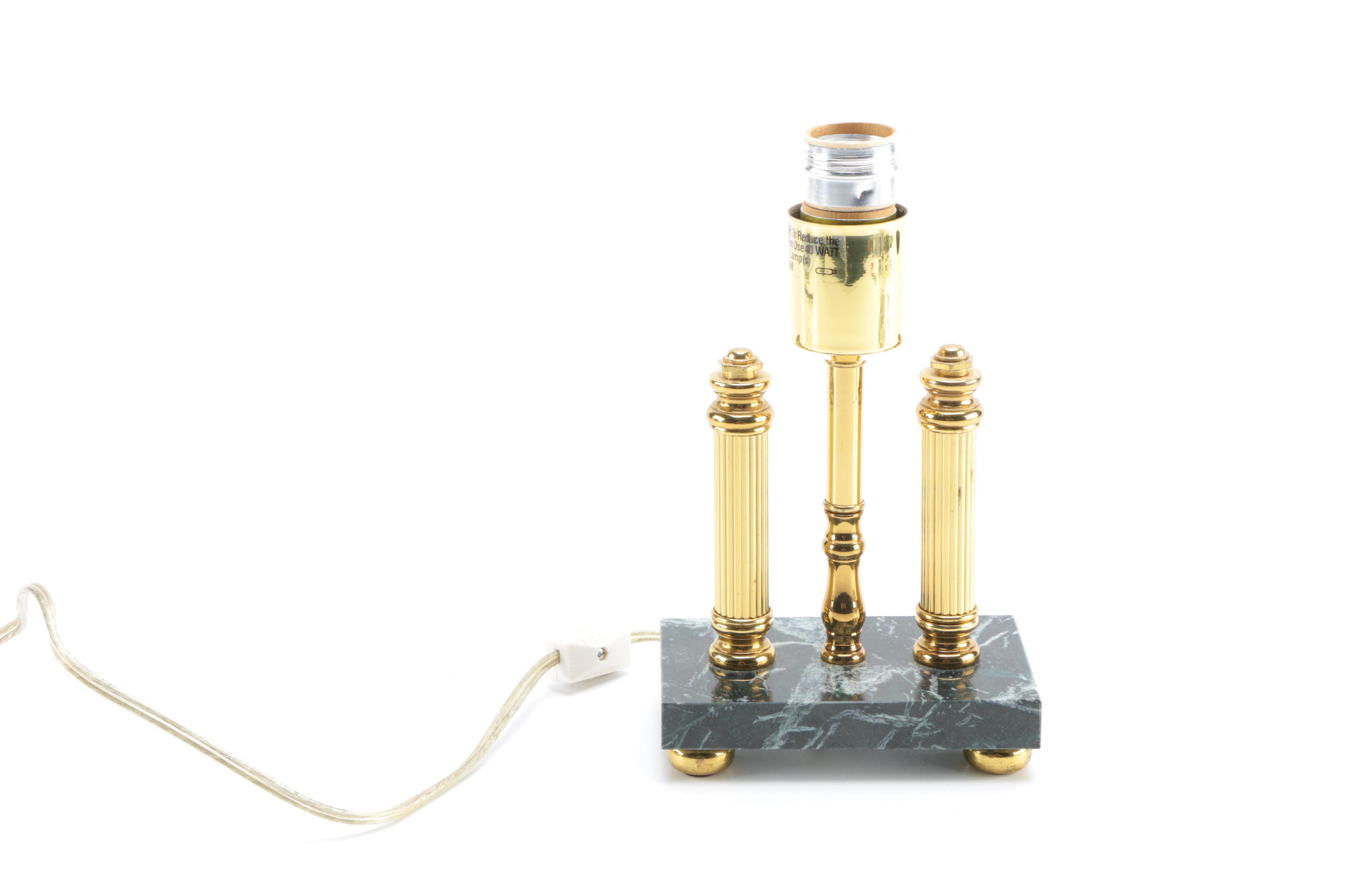 Marble and Metal Desk and Table Lamps