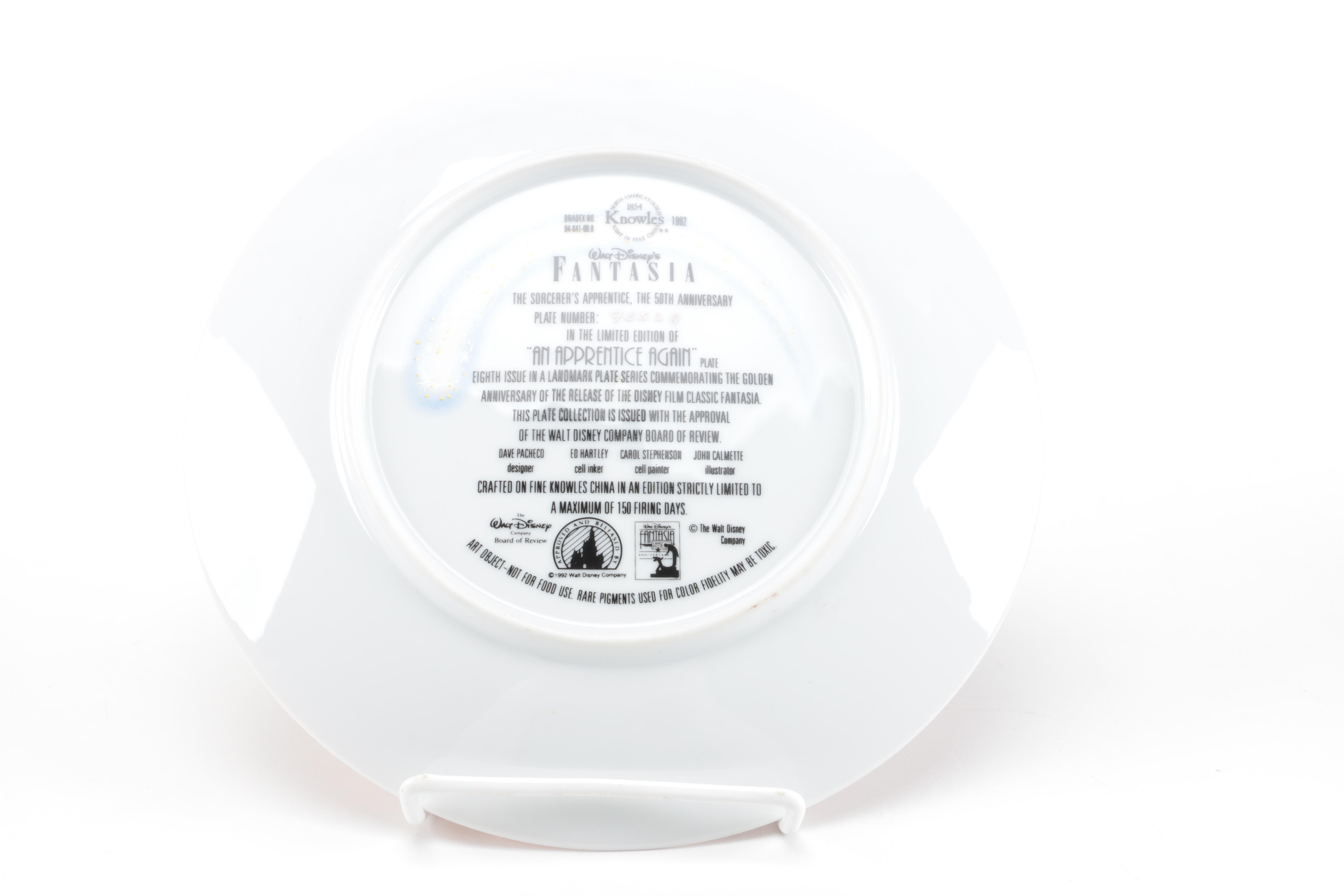 1991 Walt Disney's "Fantasia" Knowles Limited Edition Collector Plates