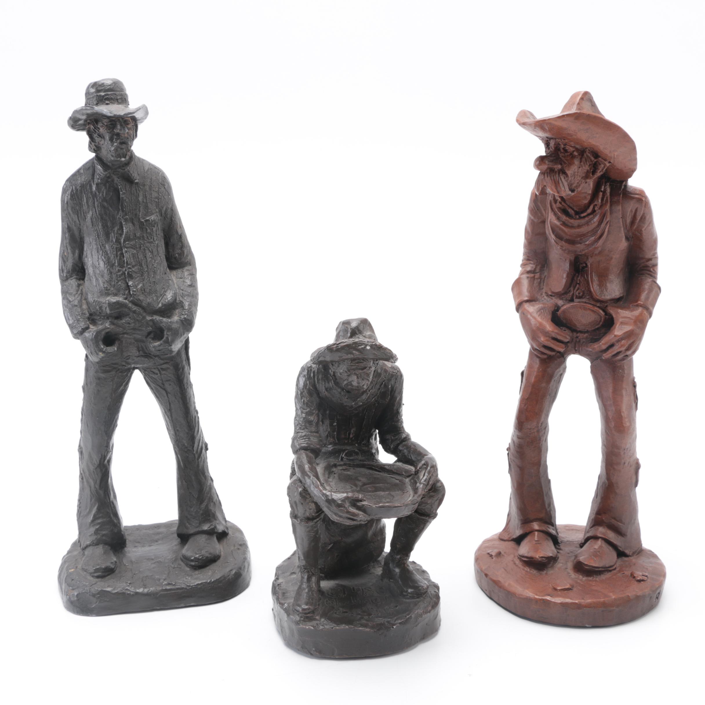 Group of Cowboy Resin Figurines