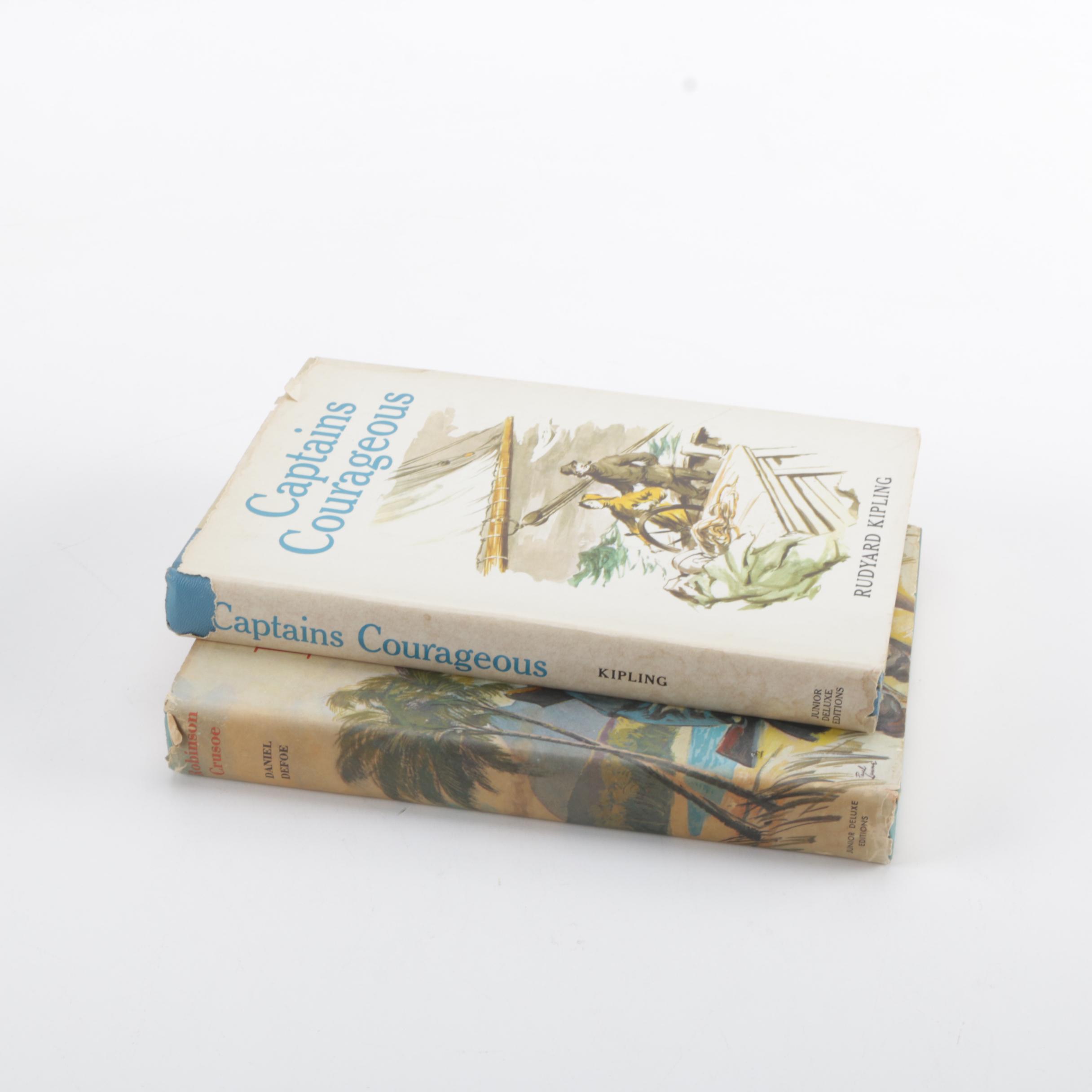 Junior Deluxe Editions of "Robinson Crusoe" and "Captain Courageous"