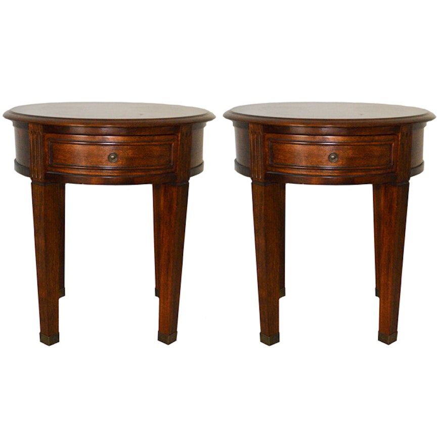 Pair of Ashley Furniture "Glen Eagle" Round End Tables