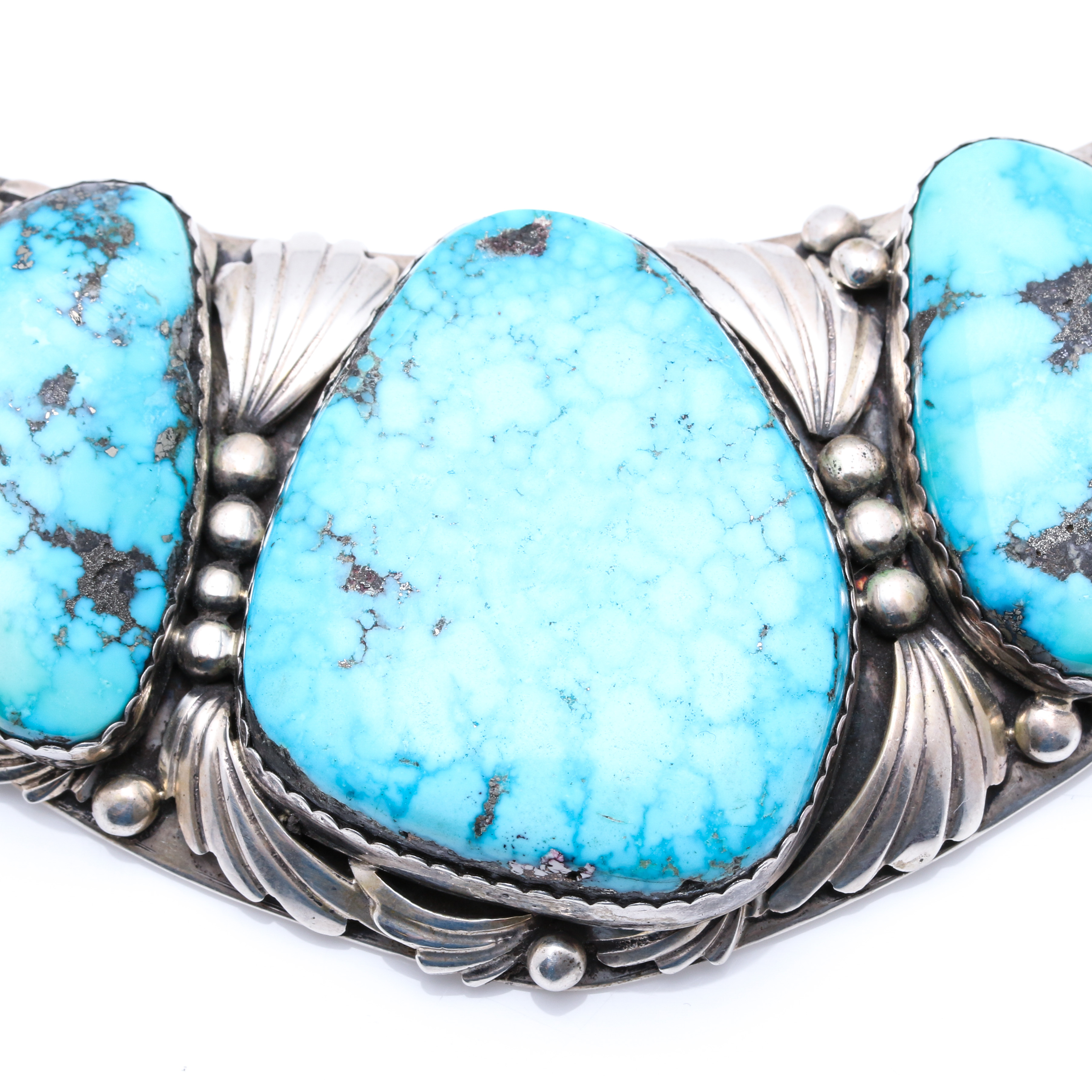 Juan Martinez Sterling Silver Turquoise Bib Necklace