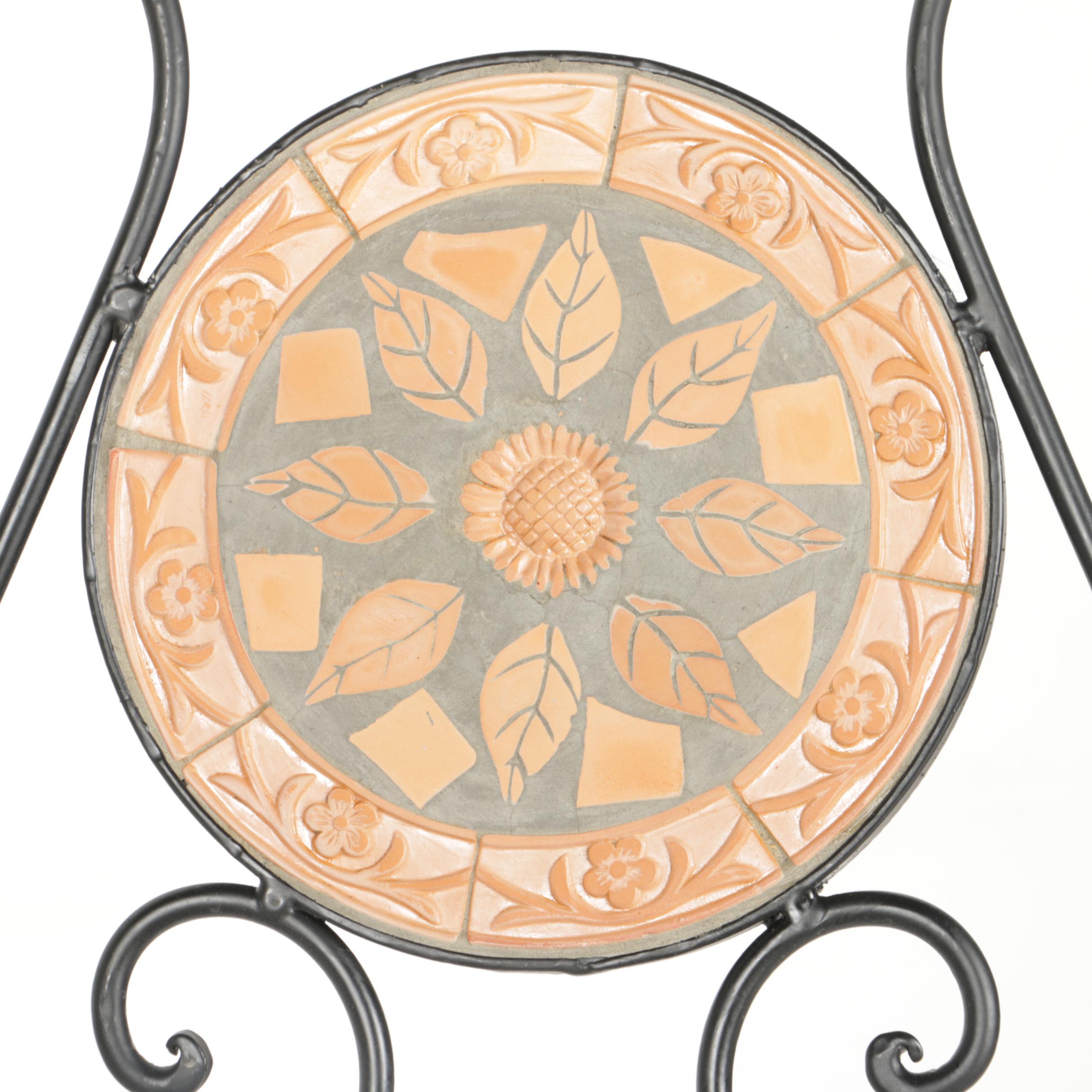 Metal and Ceramic Folding Patio Chairs