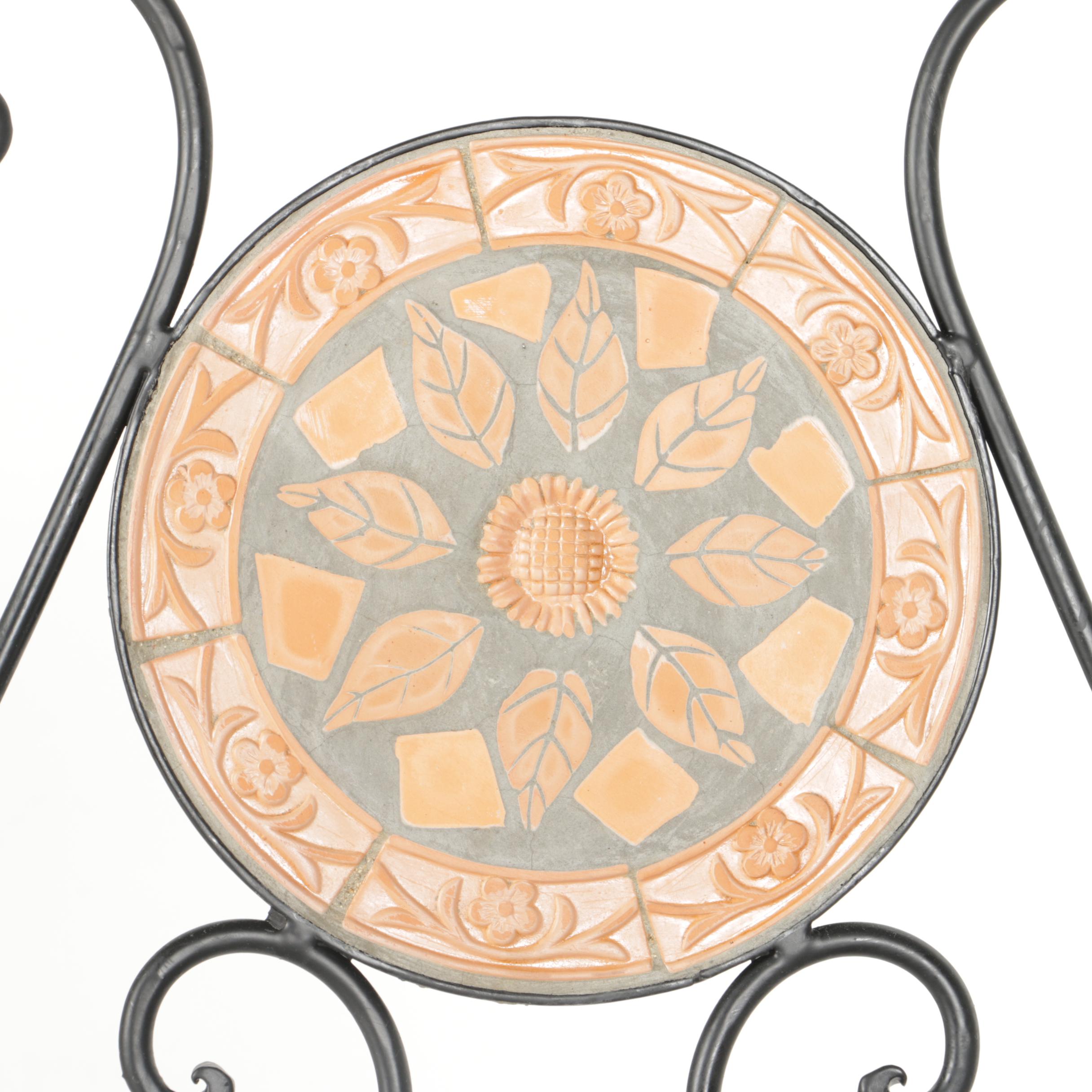 Metal and Ceramic Folding Patio Chairs