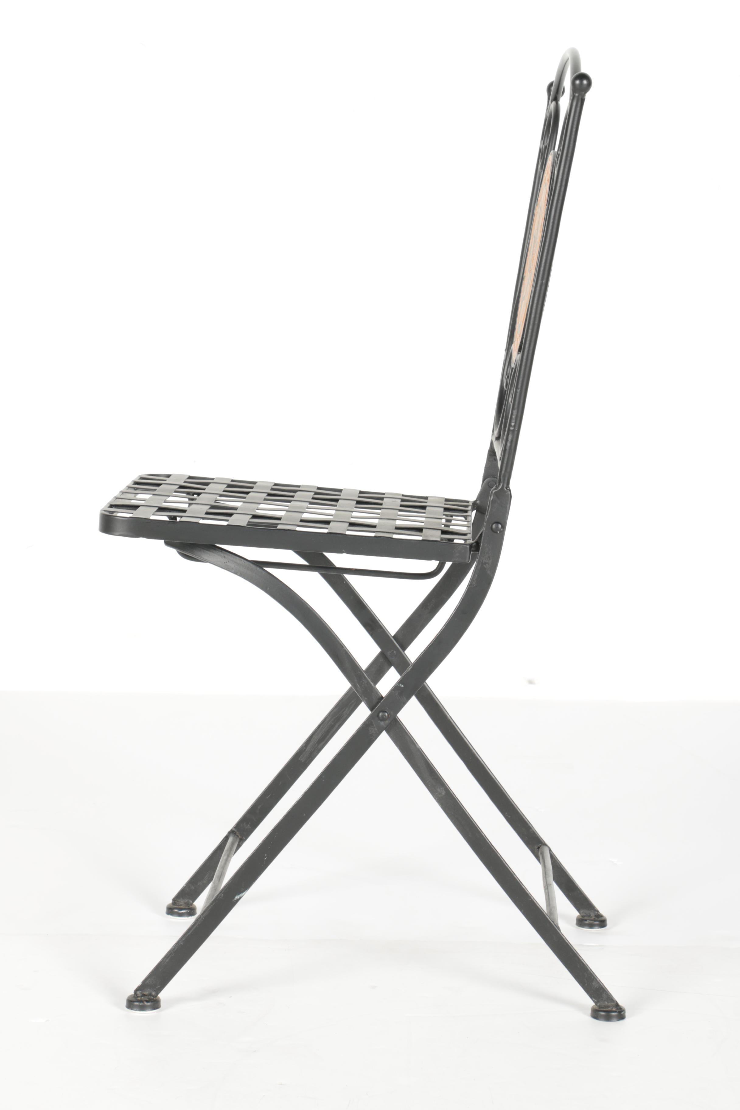 Metal and Ceramic Folding Patio Chairs