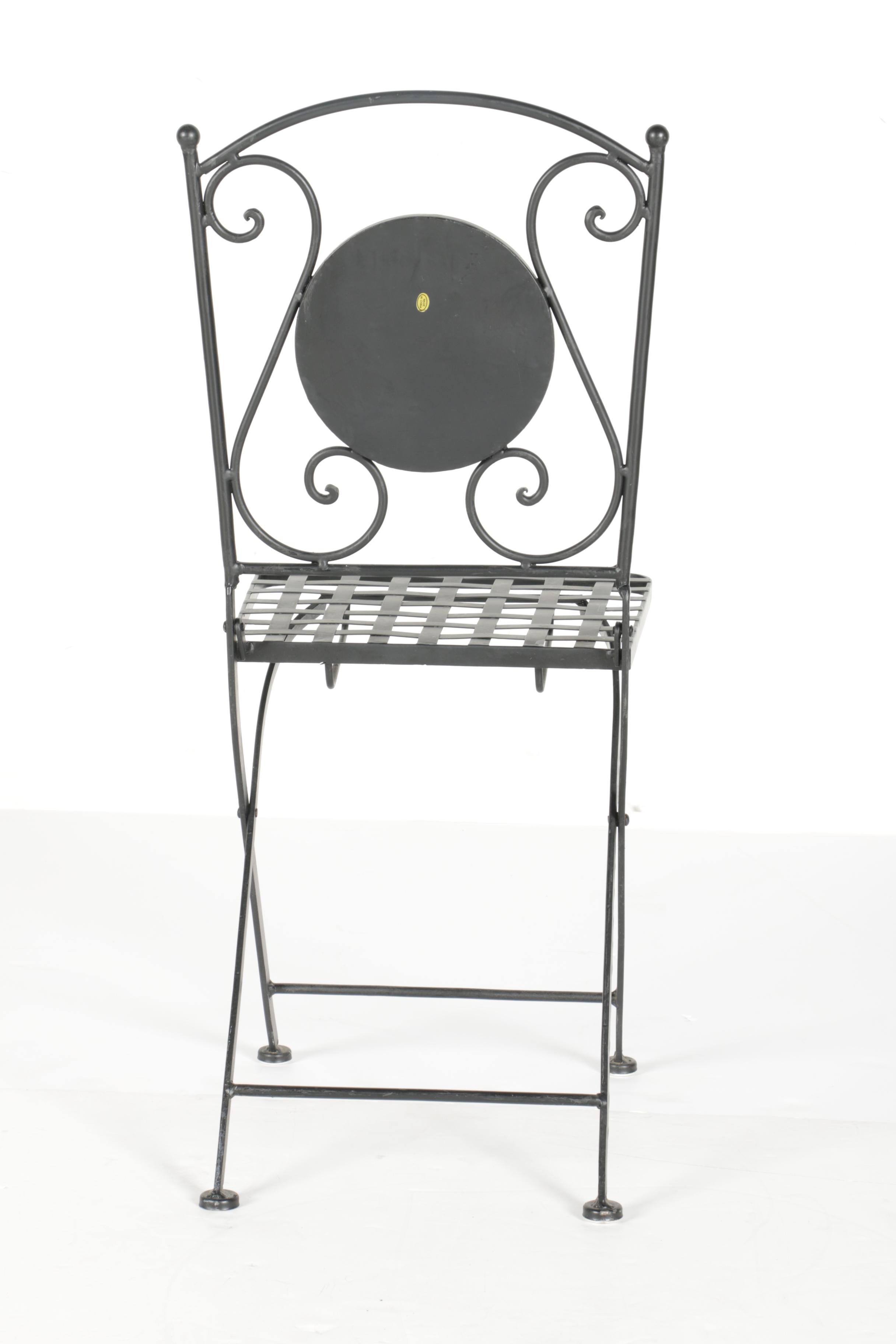 Metal and Ceramic Folding Patio Chairs