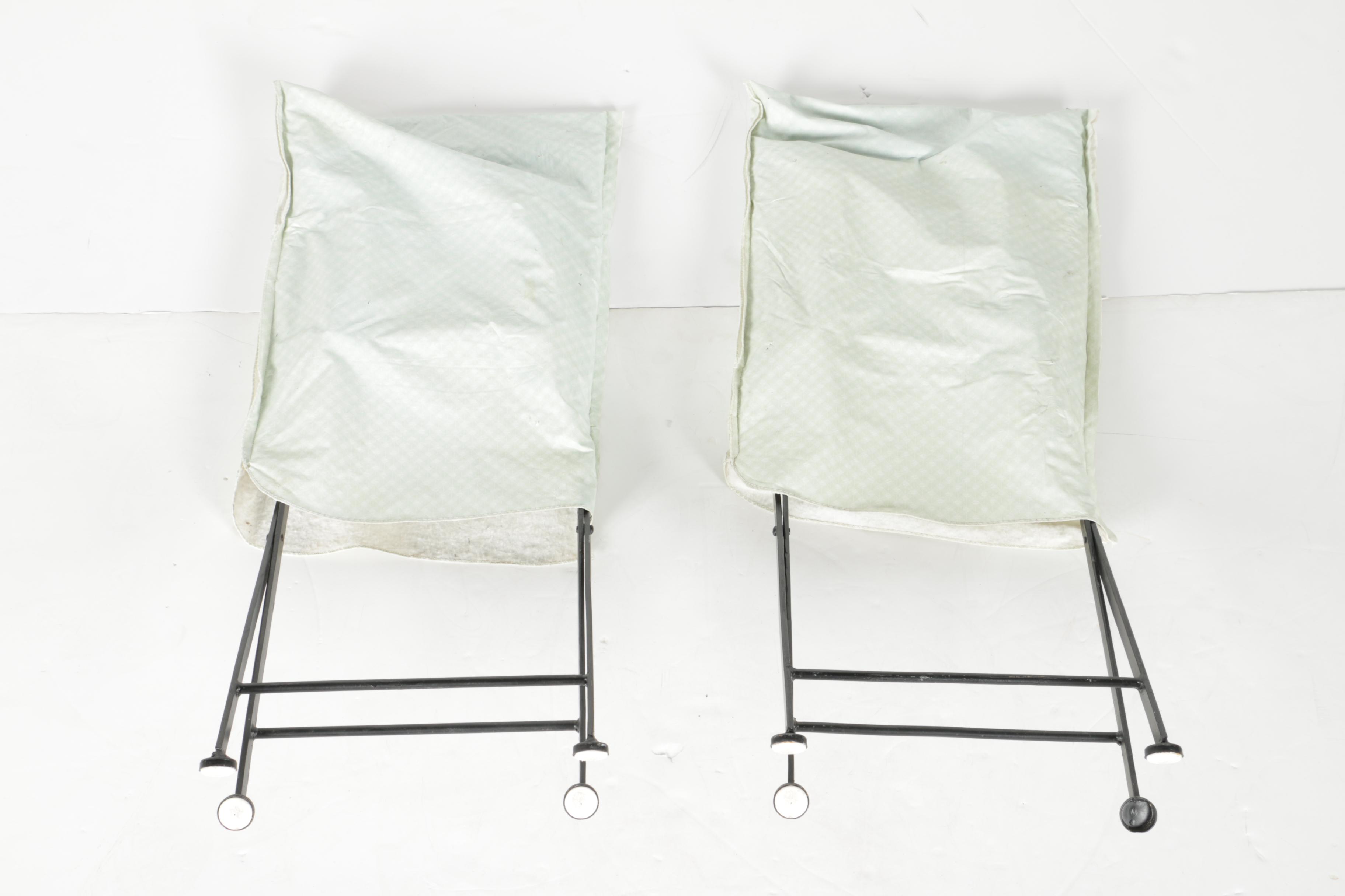 Metal and Ceramic Folding Patio Chairs