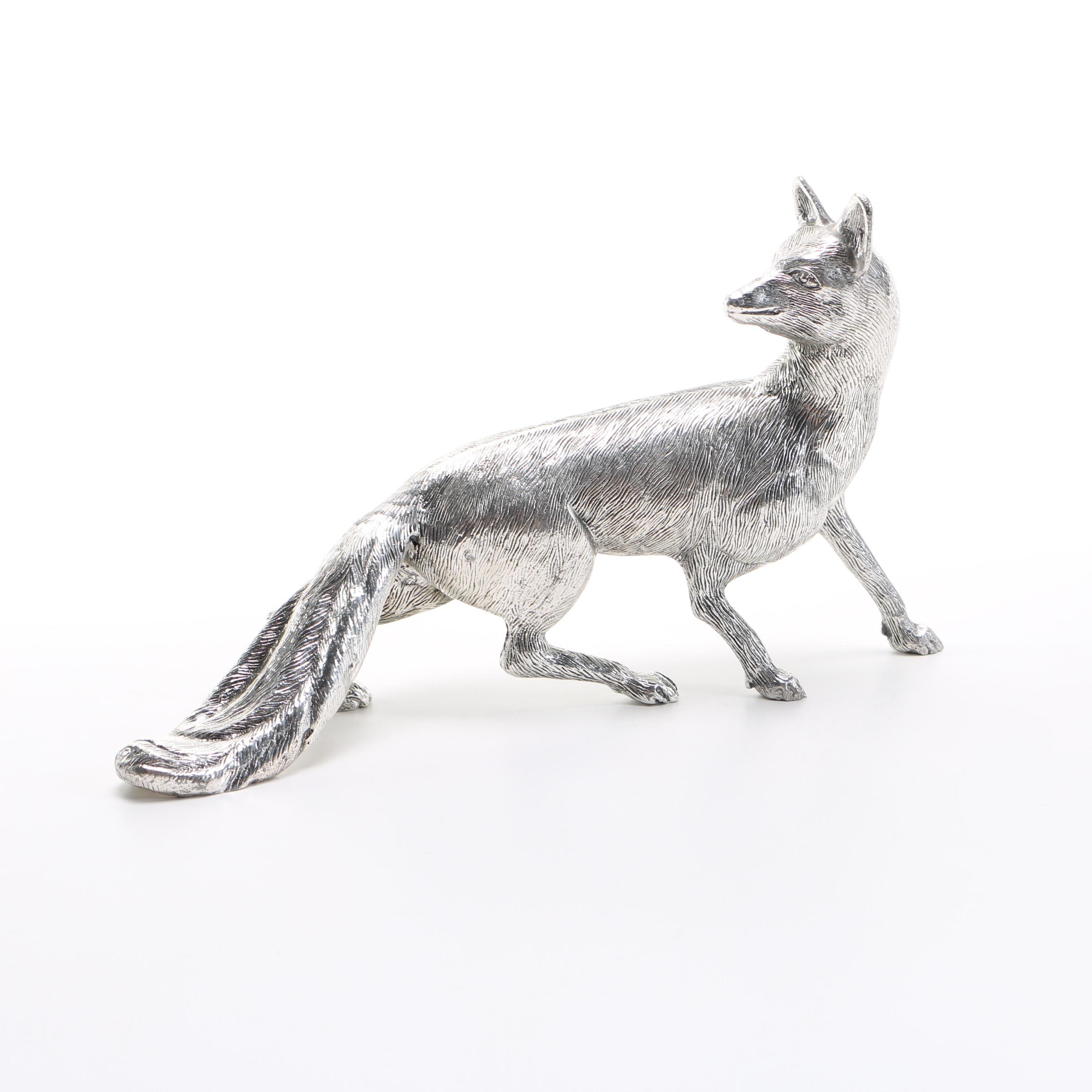 Silver Plated Fox Figurine