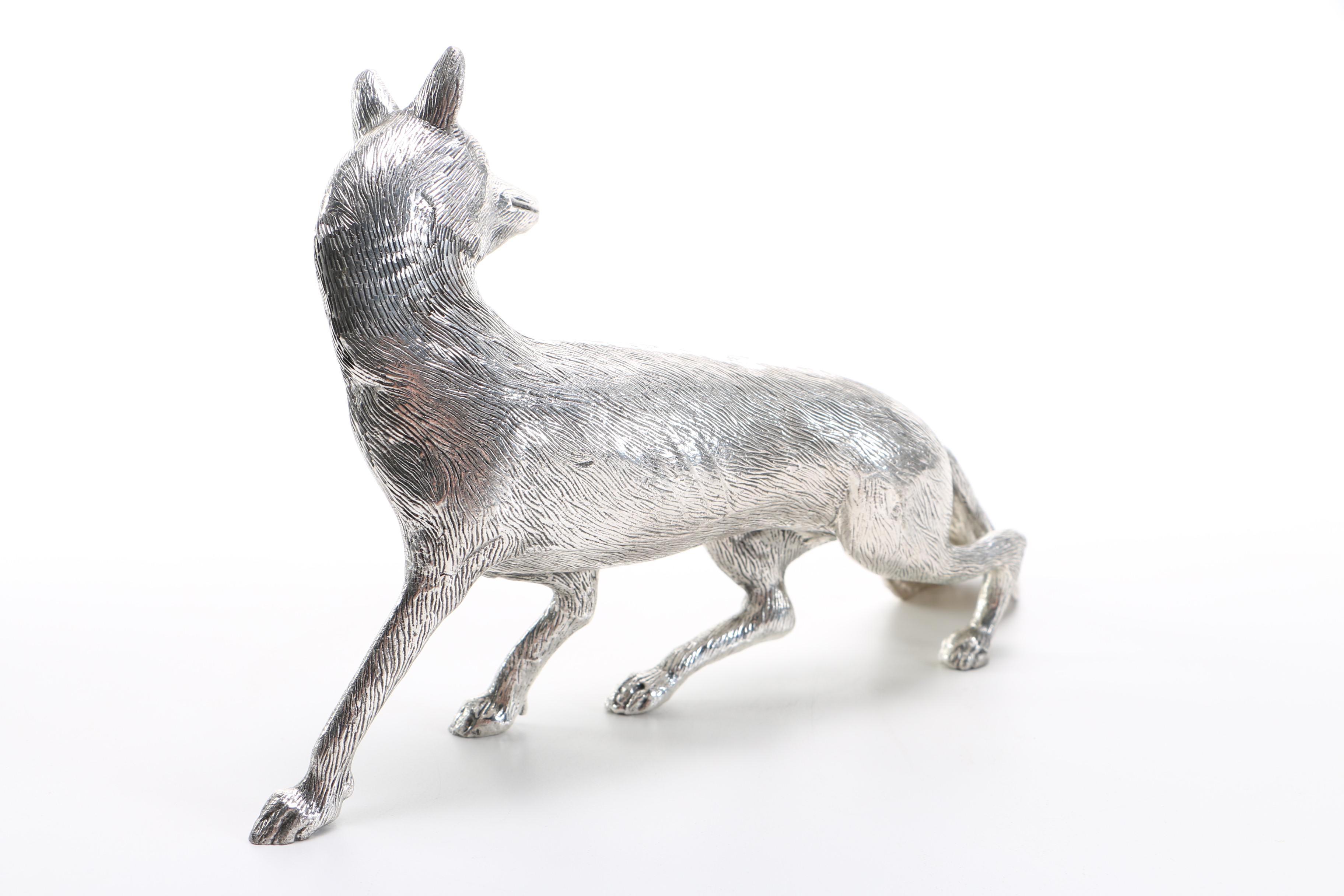 Silver Plated Fox Figurine