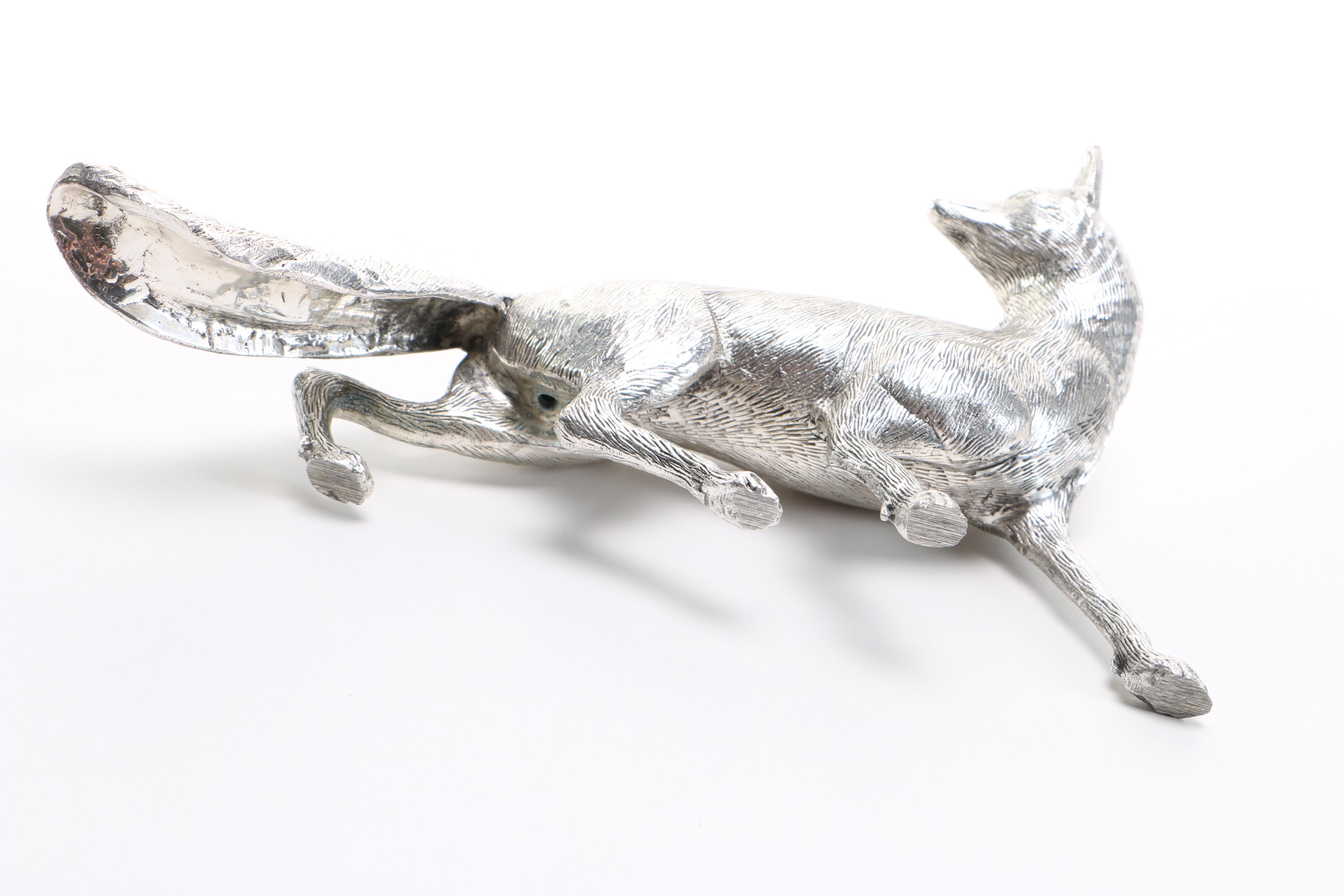 Silver Plated Fox Figurine
