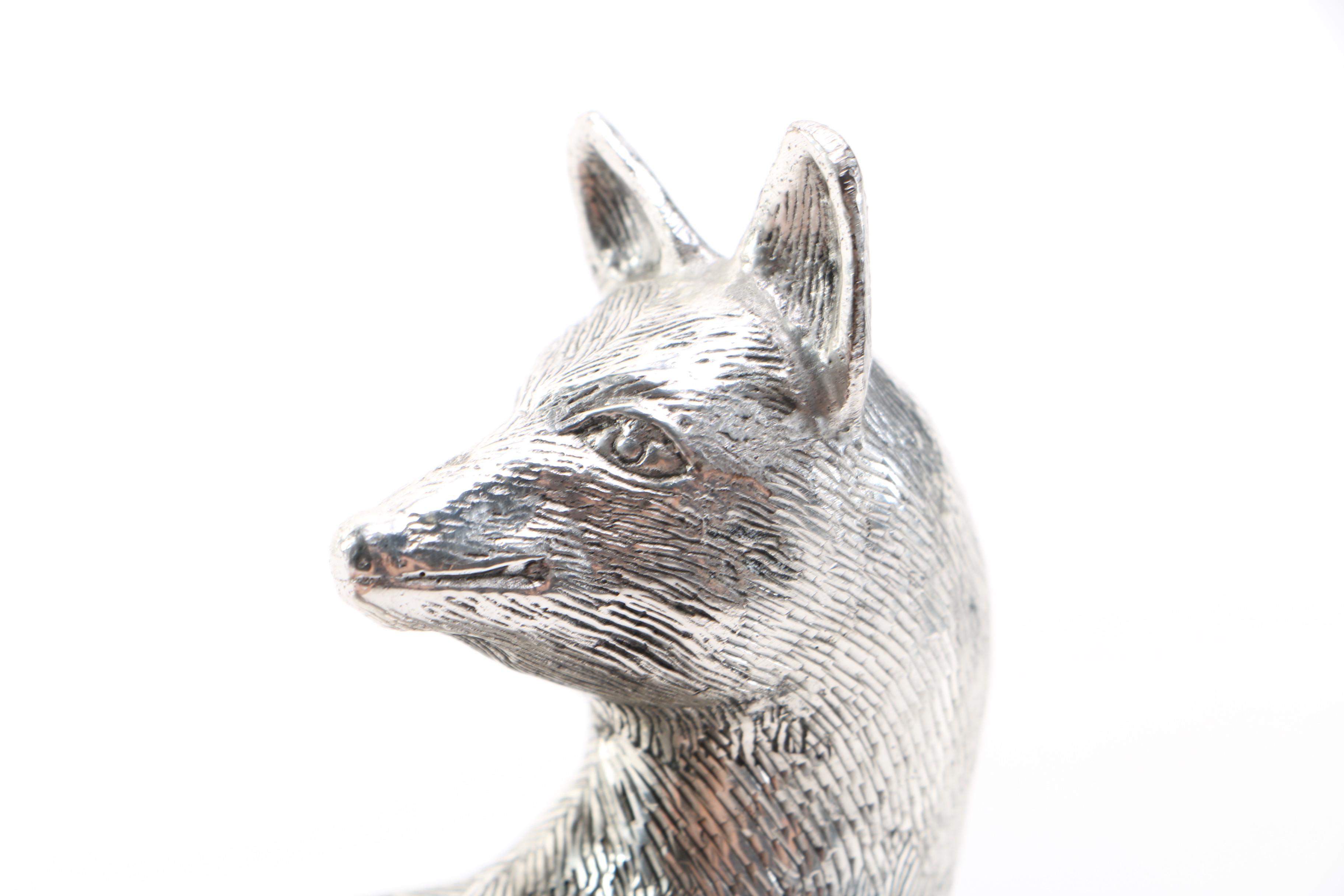 Silver Plated Fox Figurine
