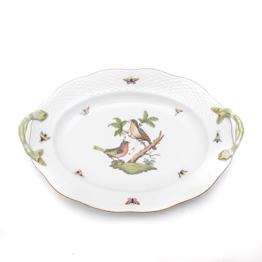 Herend Hand-Painted "Rothschild Bird" Serving Platter