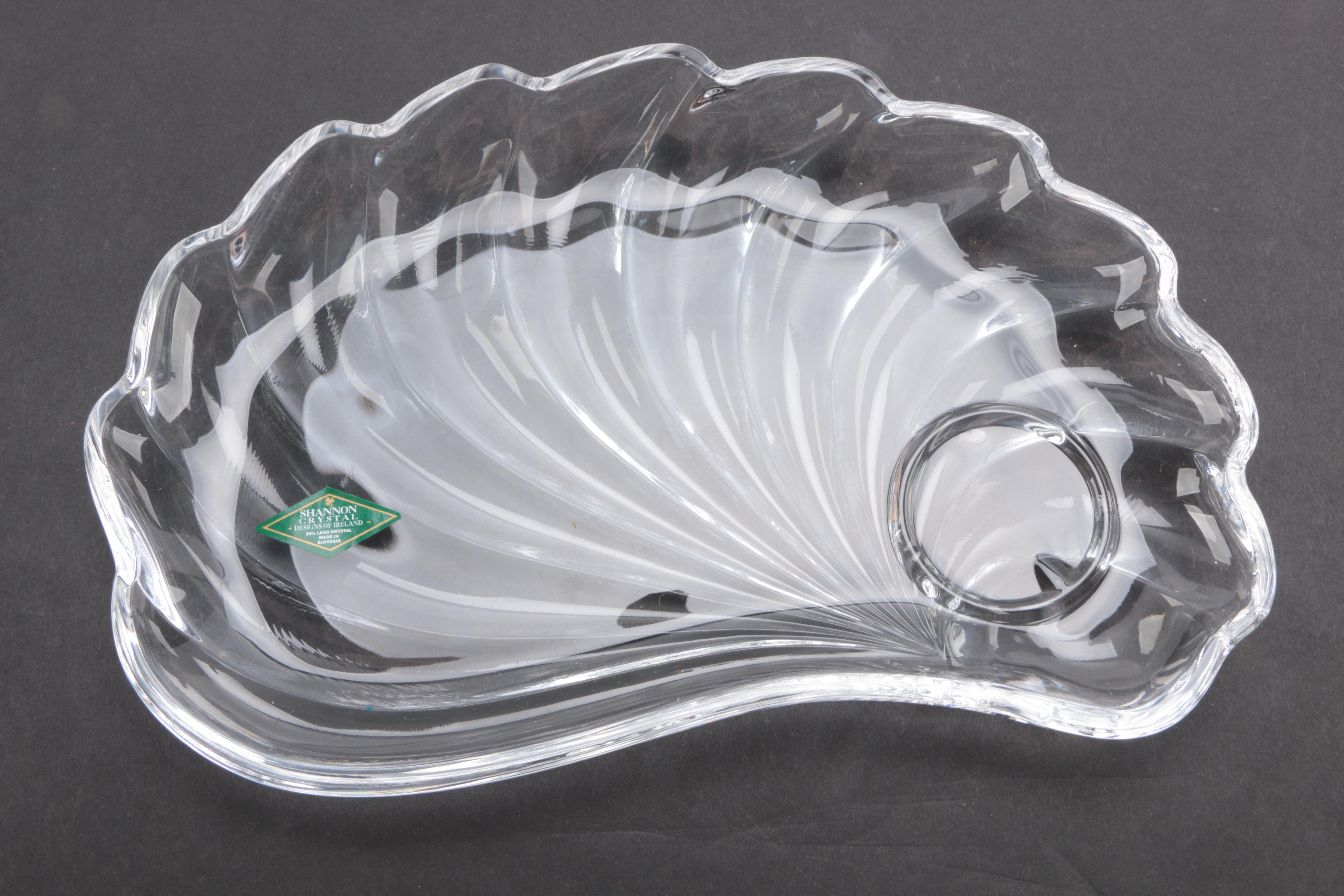 Shannon Lead Crystal Snack Set