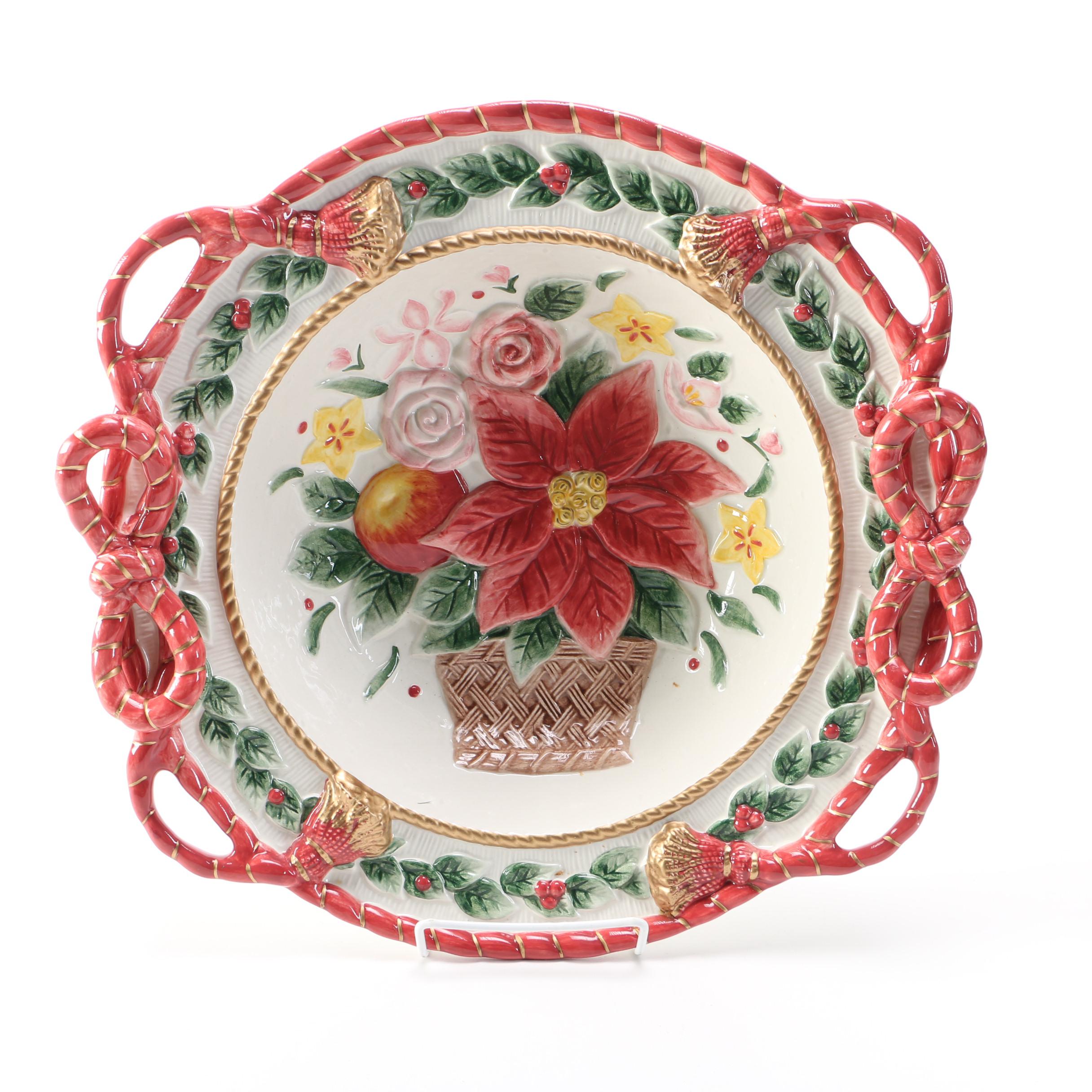 Fitz and Floyd Poinsettia Plate