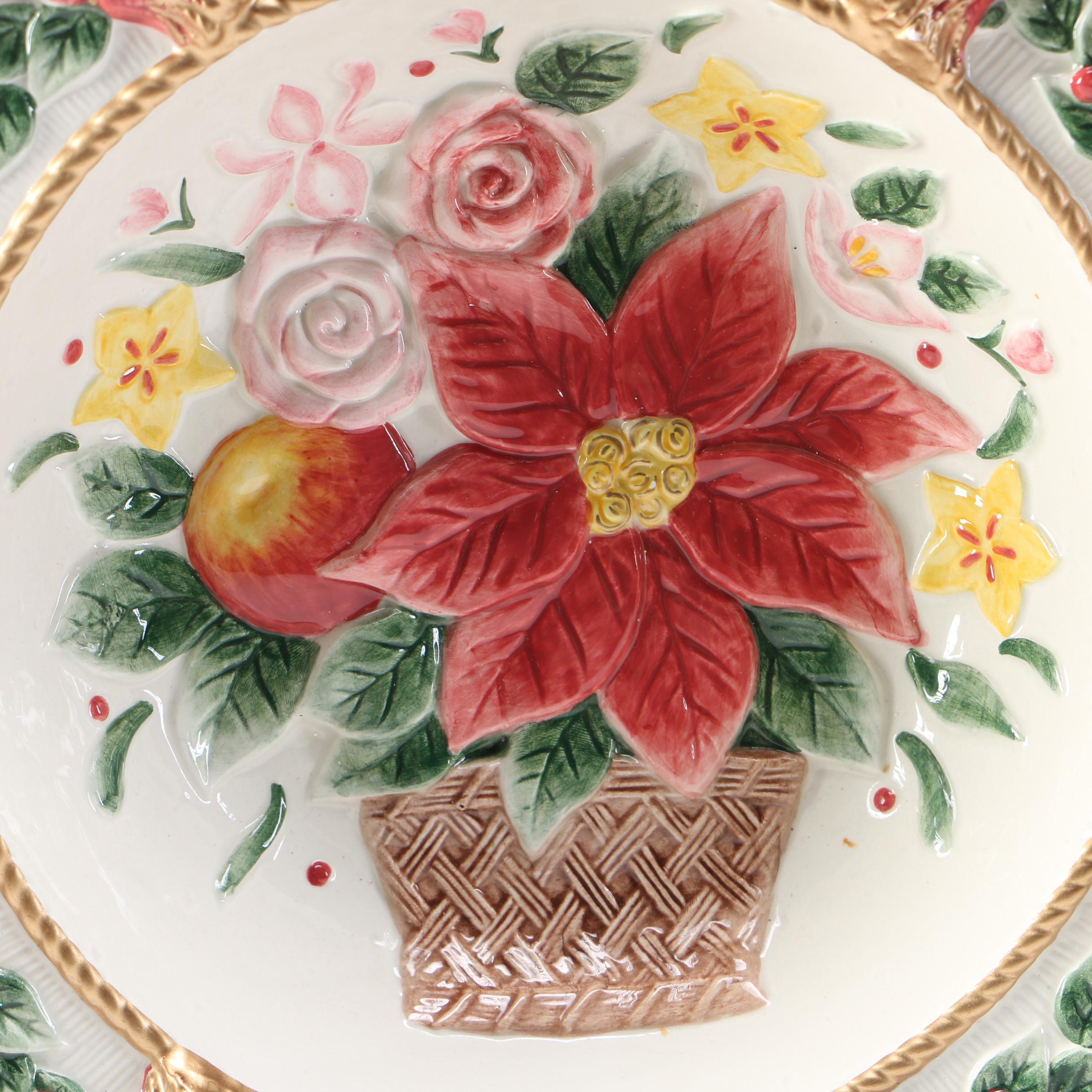 Fitz and Floyd Poinsettia Plate
