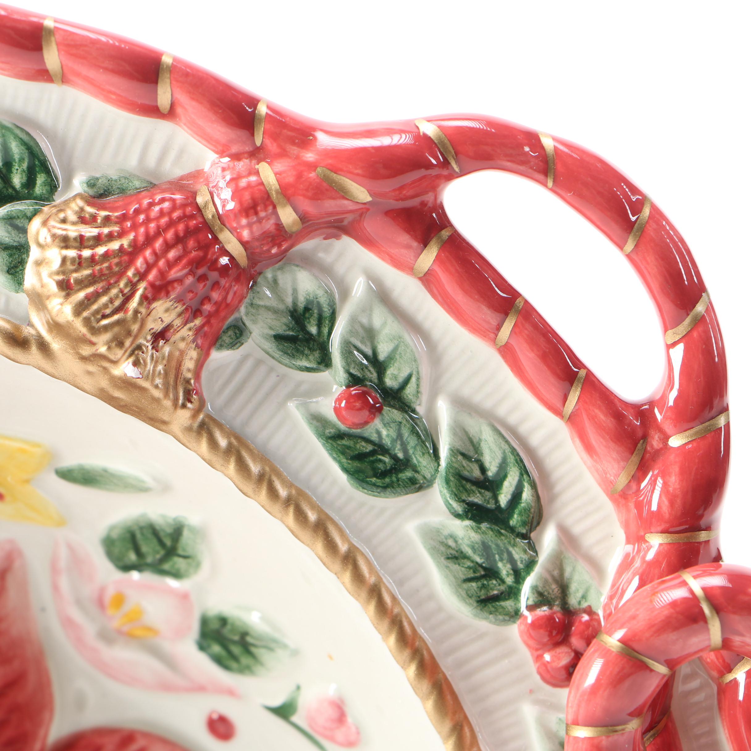 Fitz and Floyd Poinsettia Plate