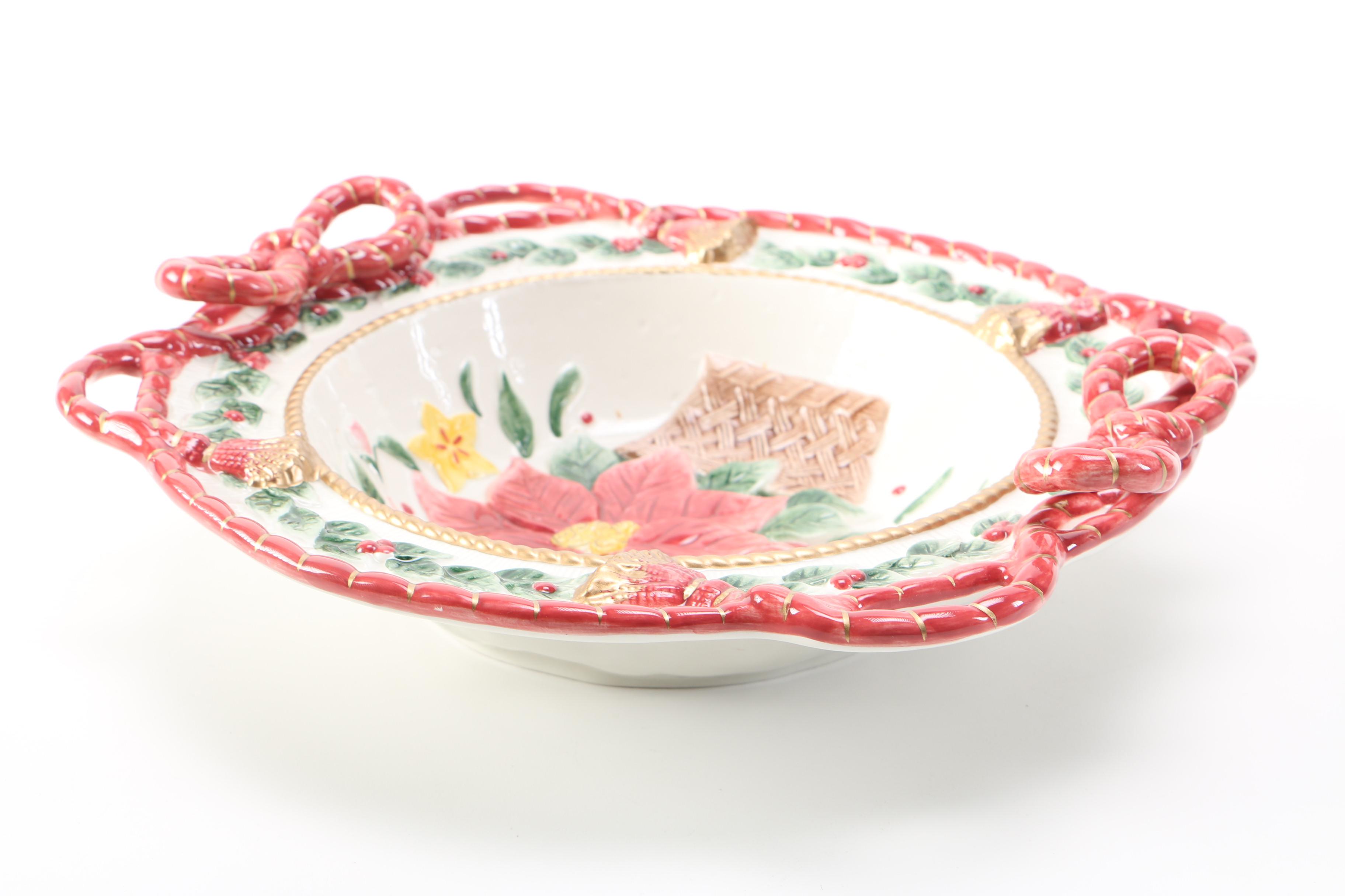 Fitz and Floyd Poinsettia Plate