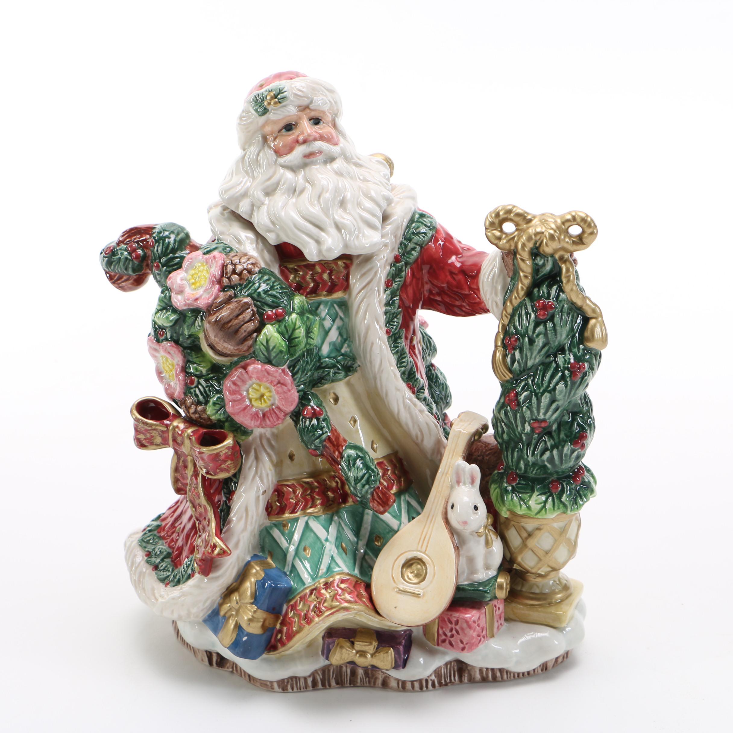 Ceramic Santa Claus Lidded Jars by Fitz and Floyd