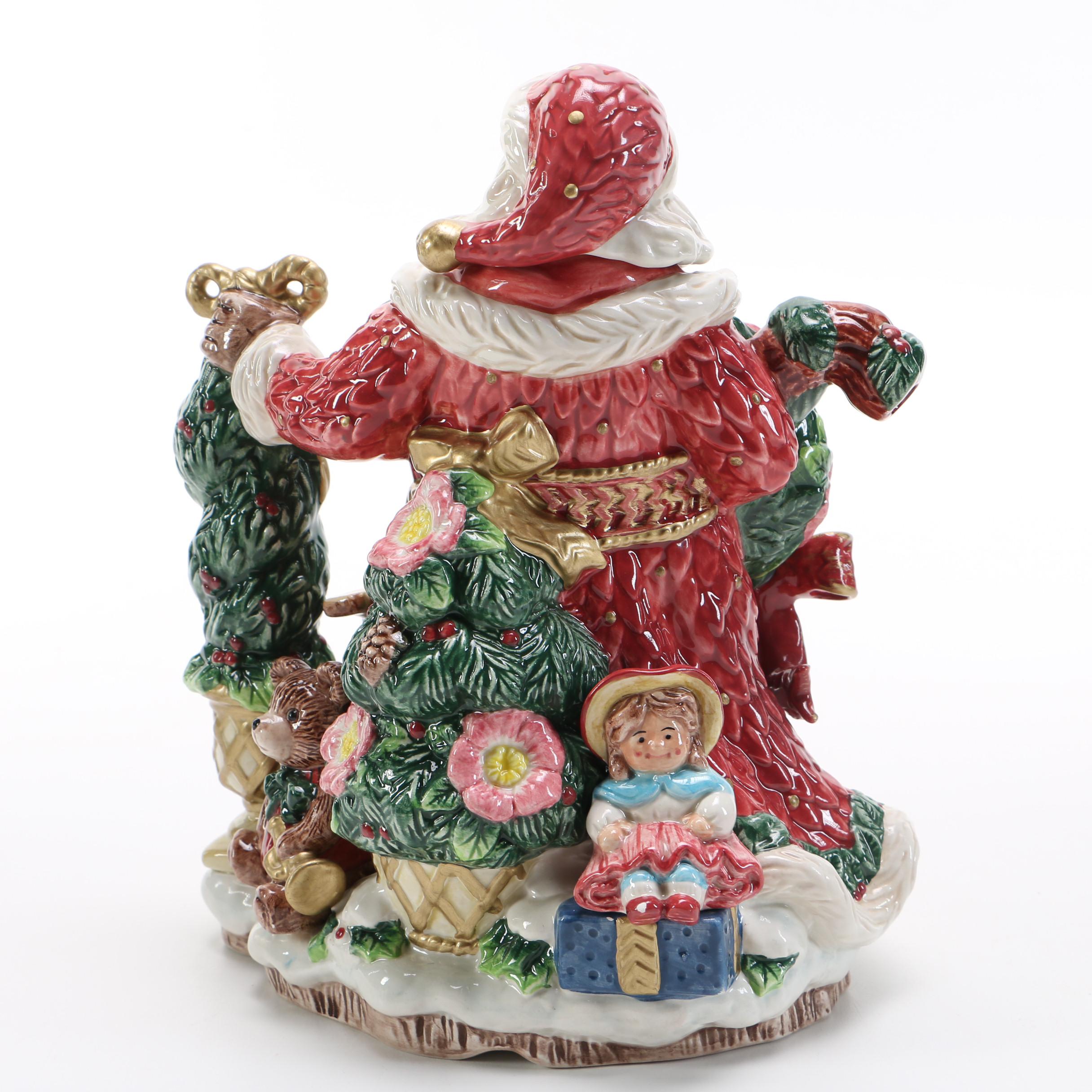 Ceramic Santa Claus Lidded Jars by Fitz and Floyd