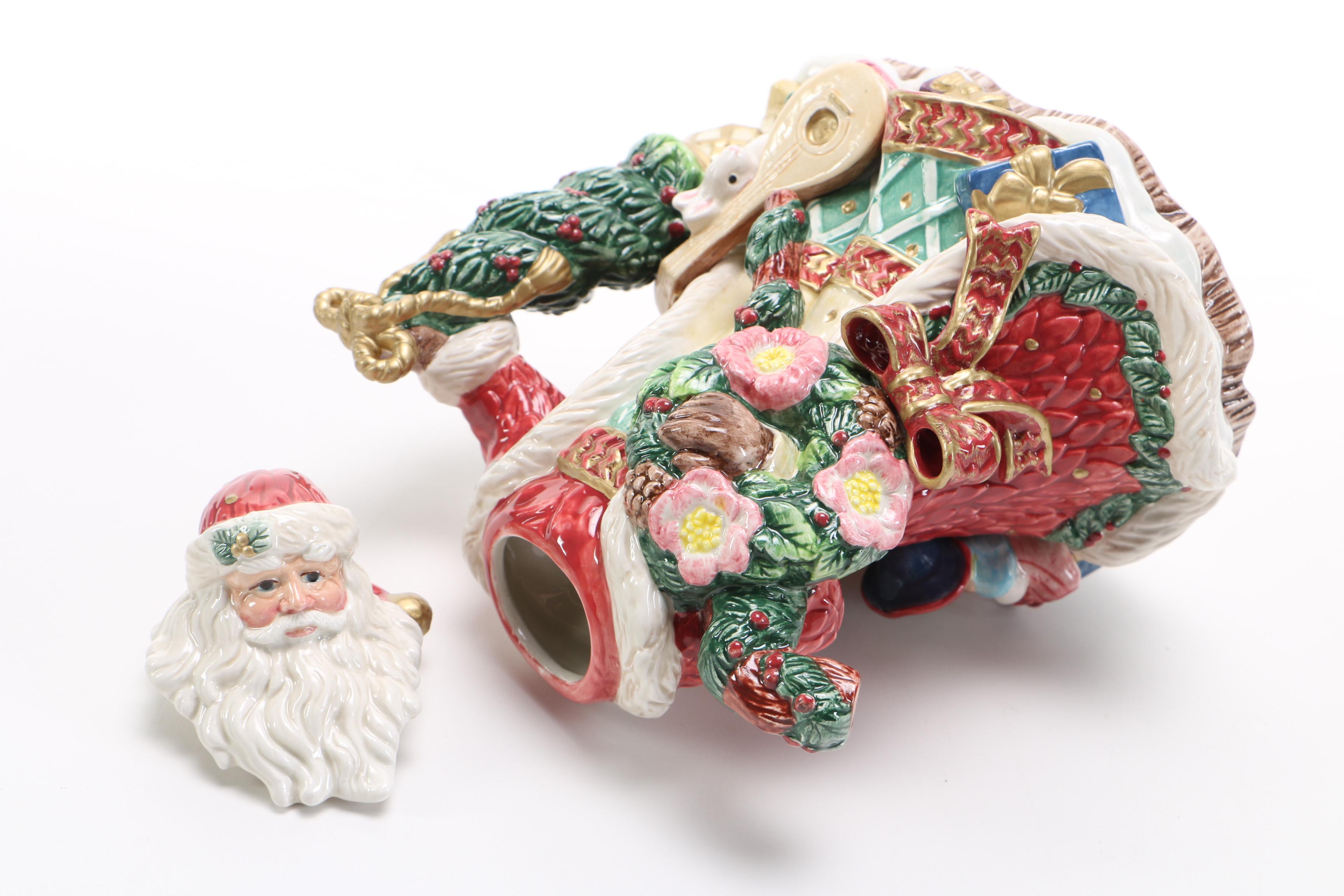 Ceramic Santa Claus Lidded Jars by Fitz and Floyd