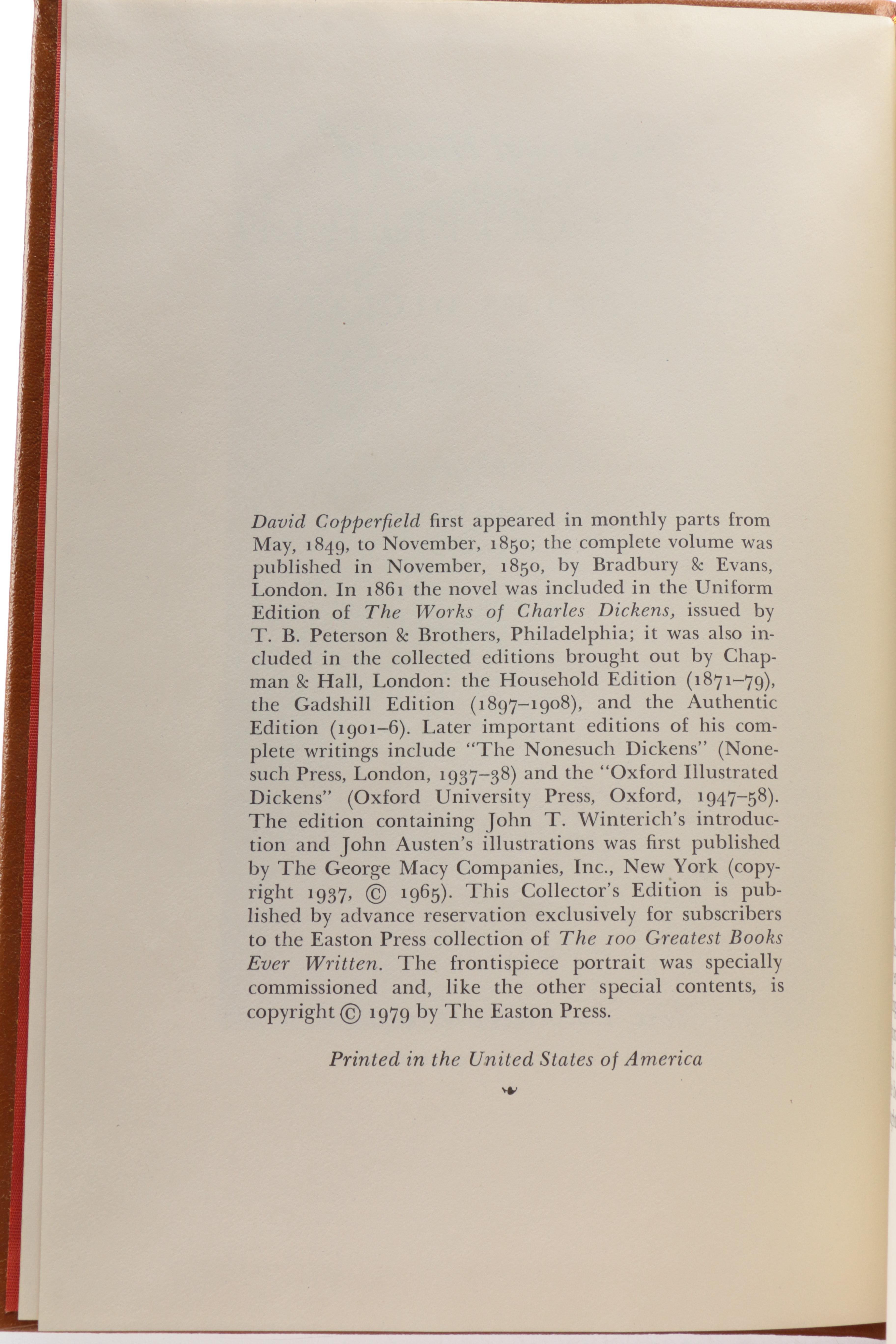 Easton Press "The 100 Greatest Books Ever Written" Collector's Edition Books Including Dickens and Darwin