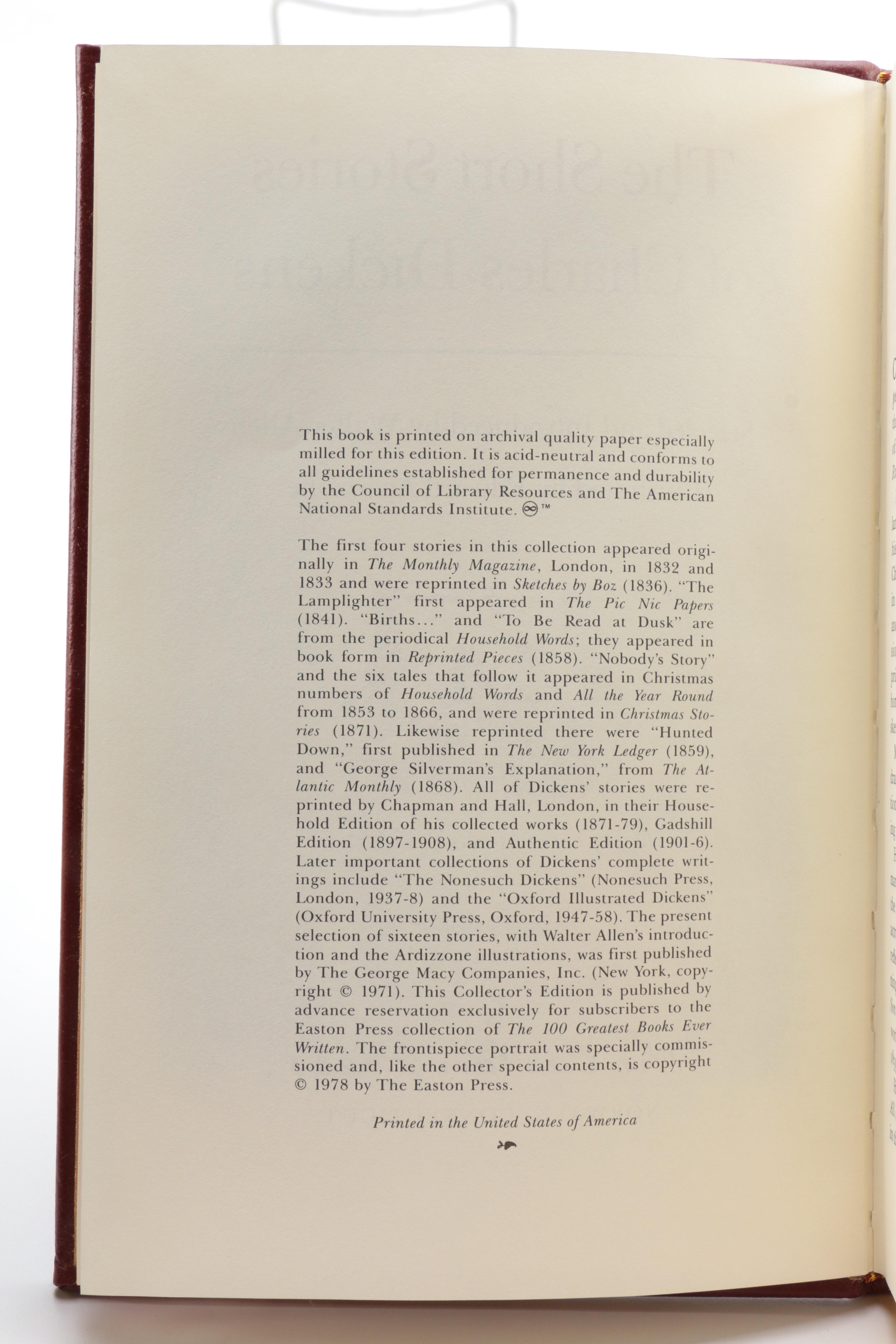 Easton Press "The 100 Greatest Books Ever Written" Collector's Edition Books Including Dickens and Darwin